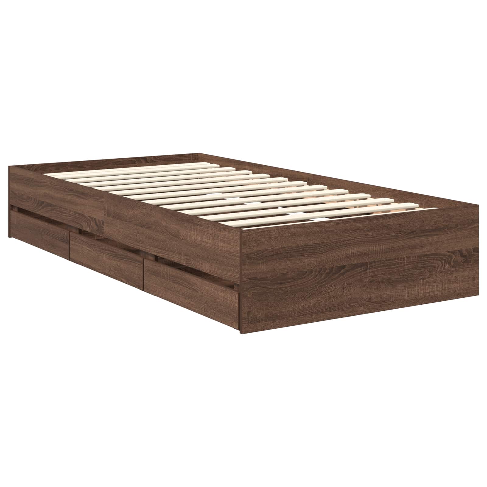 vidaXL Ramka łóżka Brązowy dąb 90 x 200 cm Drewno inżynieryjne