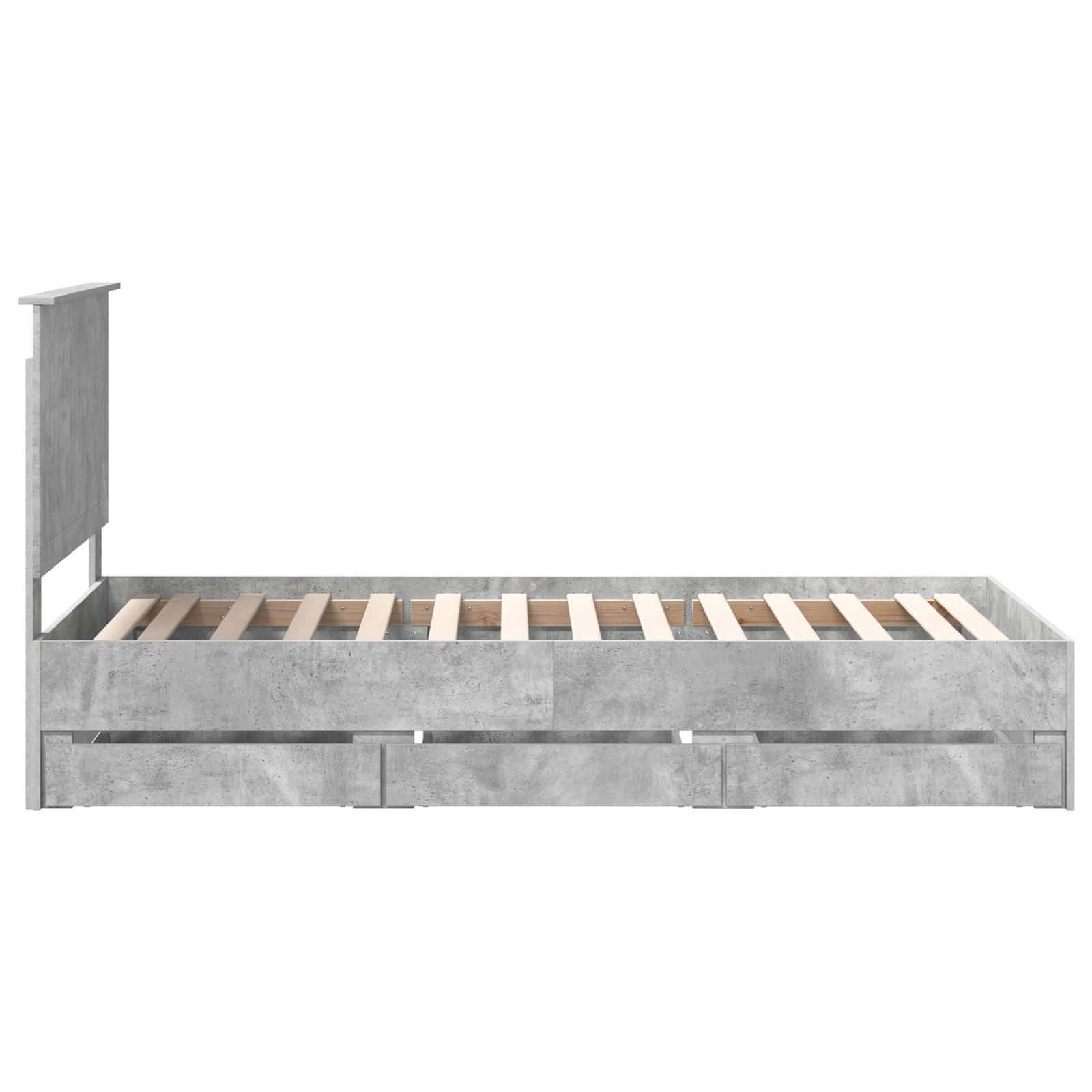 vidaXL Ramka łóżka Betonowy szary 90 x 190 cm Drewno inżynieryjne