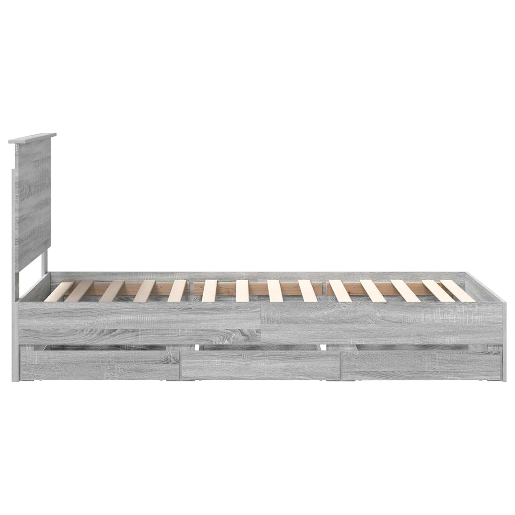 vidaXL Ramka łóżka Szary Sonoma 90 x 190 cm Drewno inżynieryjne