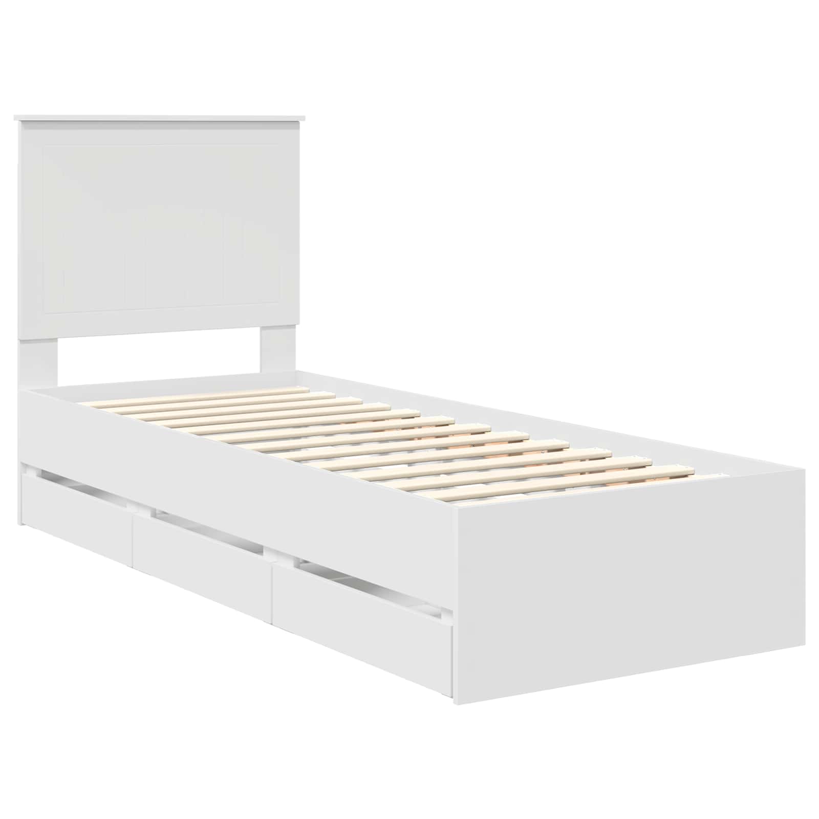 vidaXL Ramka łóżka z szufladą Biały 75 x 190 cm Drewno inżynieryjne