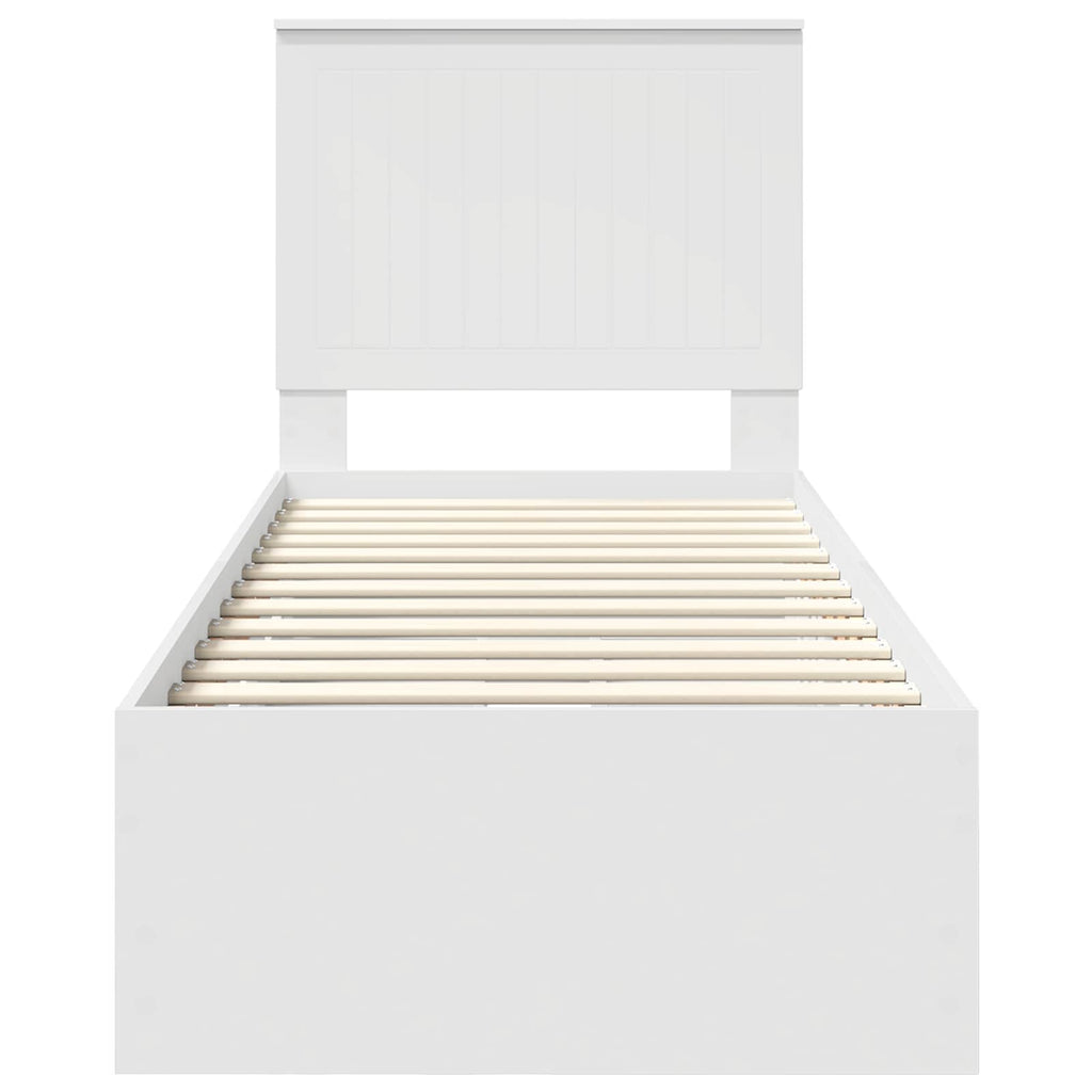 vidaXL Ramka łóżka z szufladą Biały 75 x 190 cm Drewno inżynieryjne