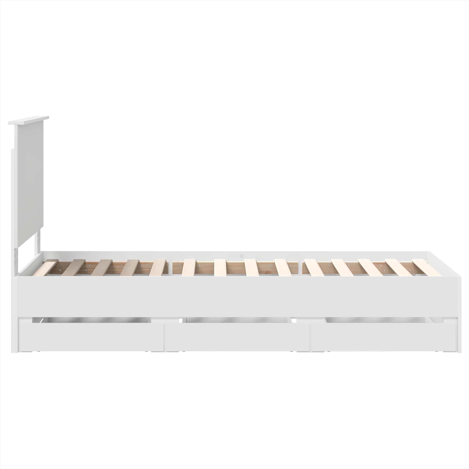 vidaXL Ramka łóżka z szufladą Biały 75 x 190 cm Drewno inżynieryjne