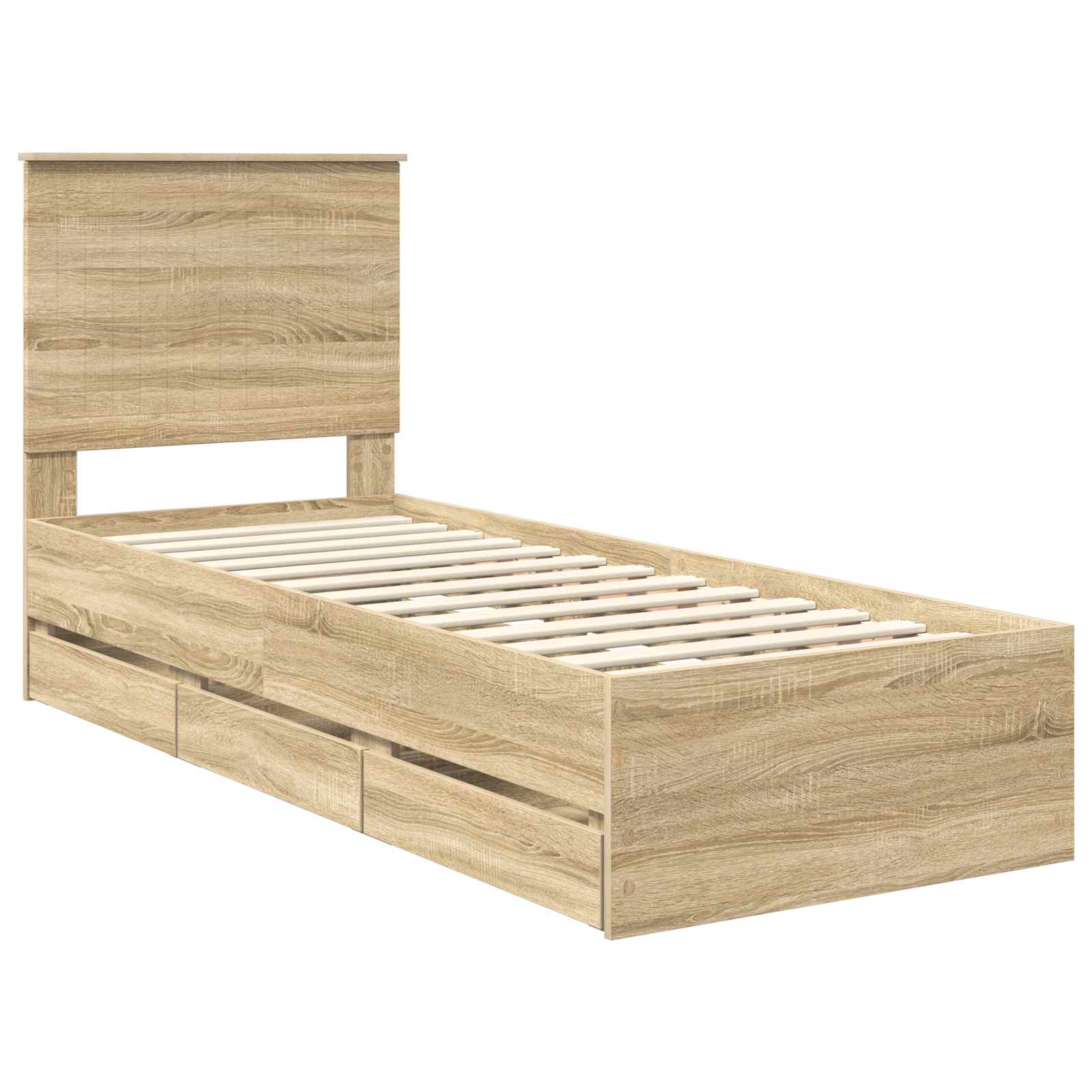 vidaXL Ramka łóżka Dąb Sonoma 75 x 190 cm Drewno inżynieryjne