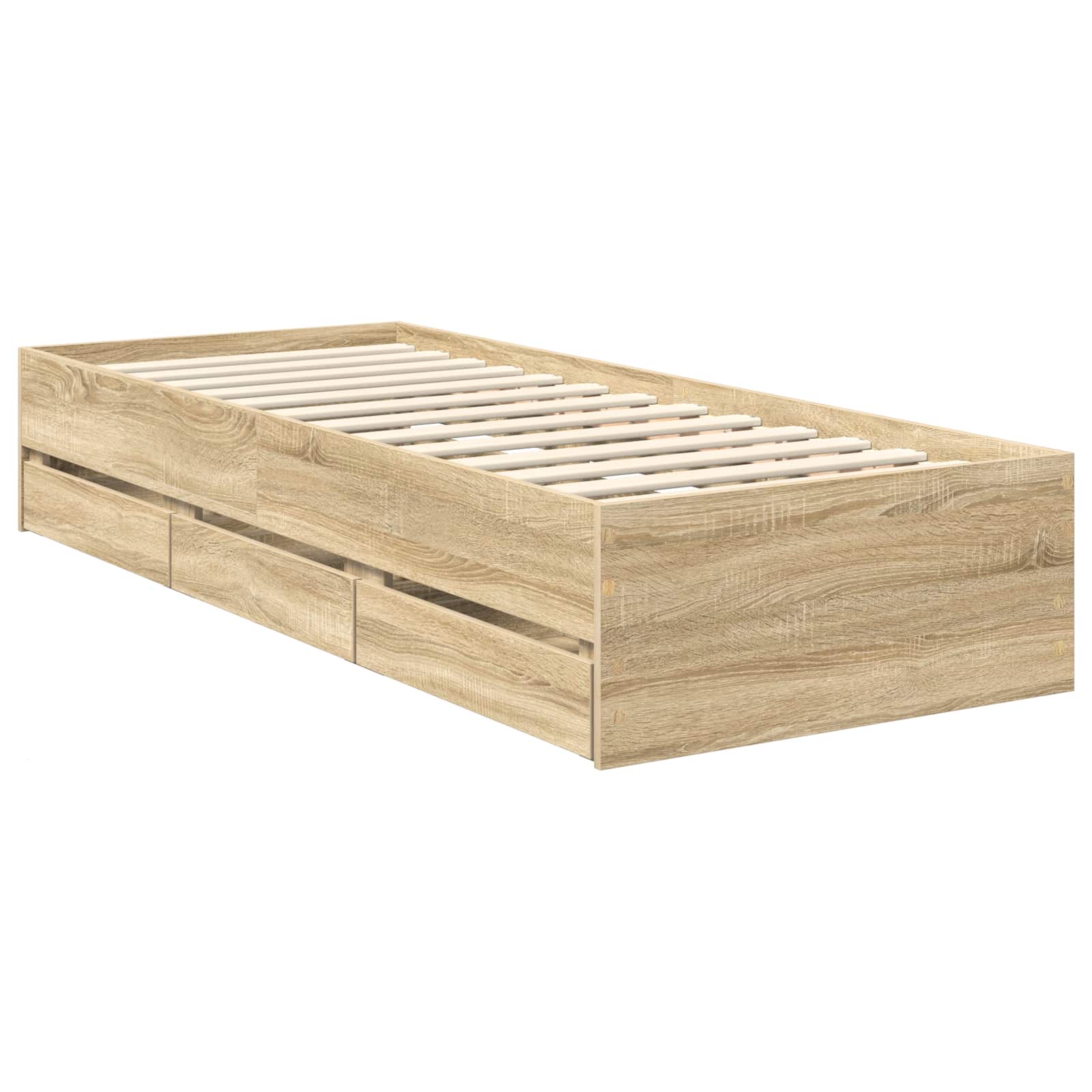 vidaXL Ramka łóżka Dąb Sonoma 75 x 190 cm Drewno inżynieryjne