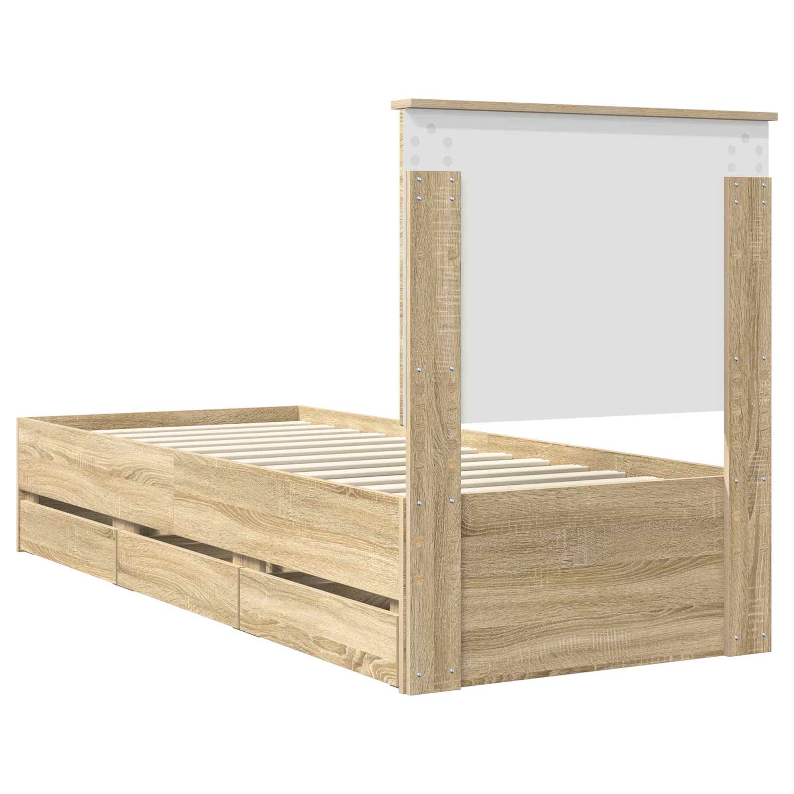 vidaXL Ramka łóżka Dąb Sonoma 75 x 190 cm Drewno inżynieryjne