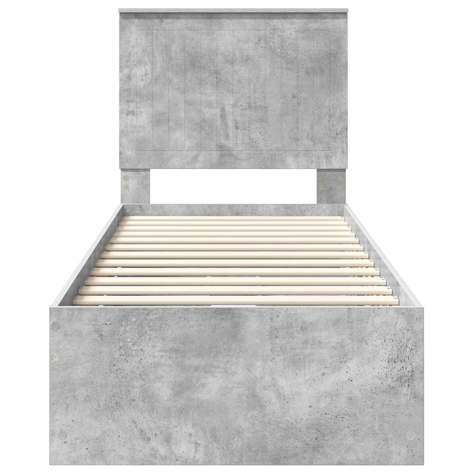 vidaXL Ramka łóżka Betonowy szary 75 x 190 cm Drewno inżynieryjne
