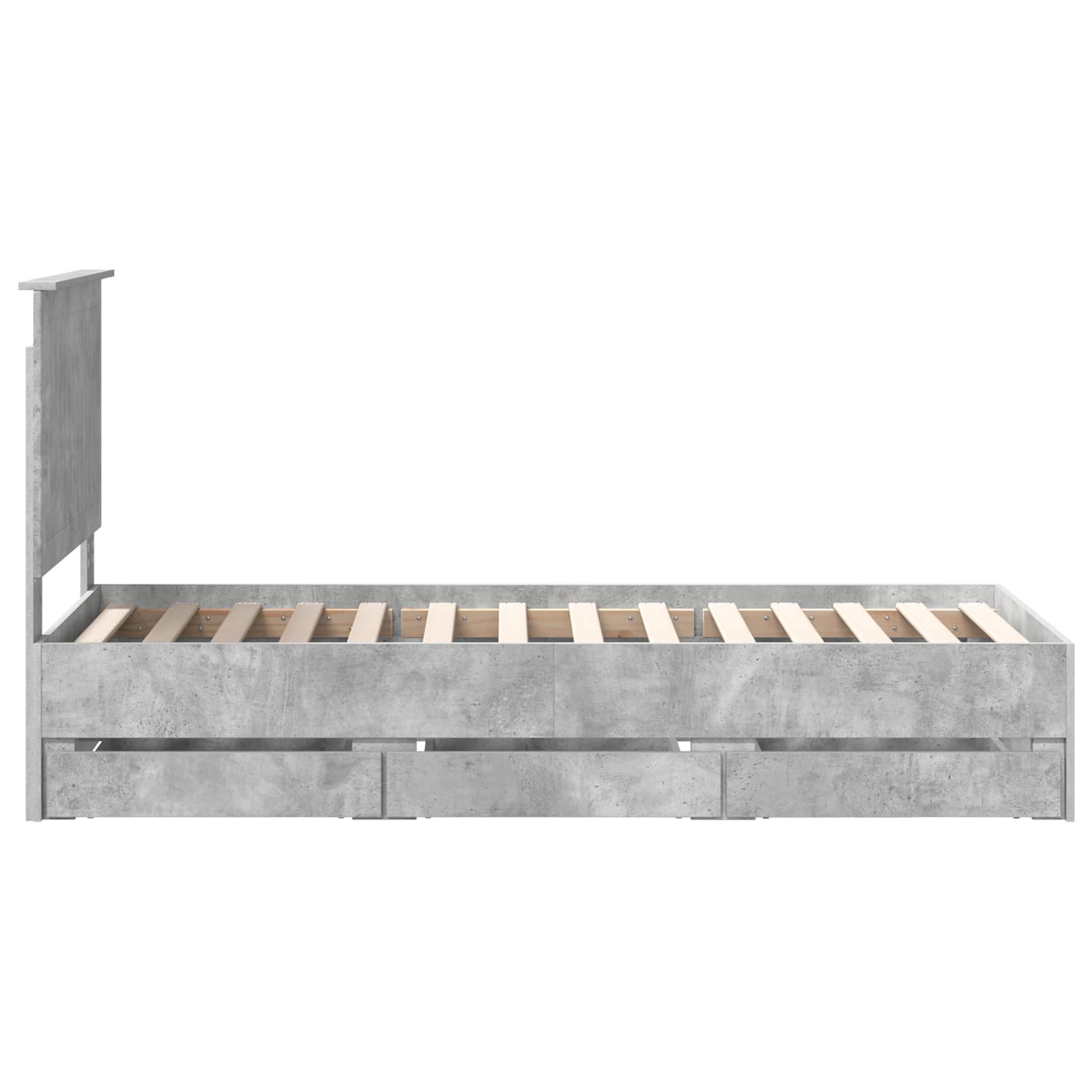 vidaXL Ramka łóżka Betonowy szary 75 x 190 cm Drewno inżynieryjne