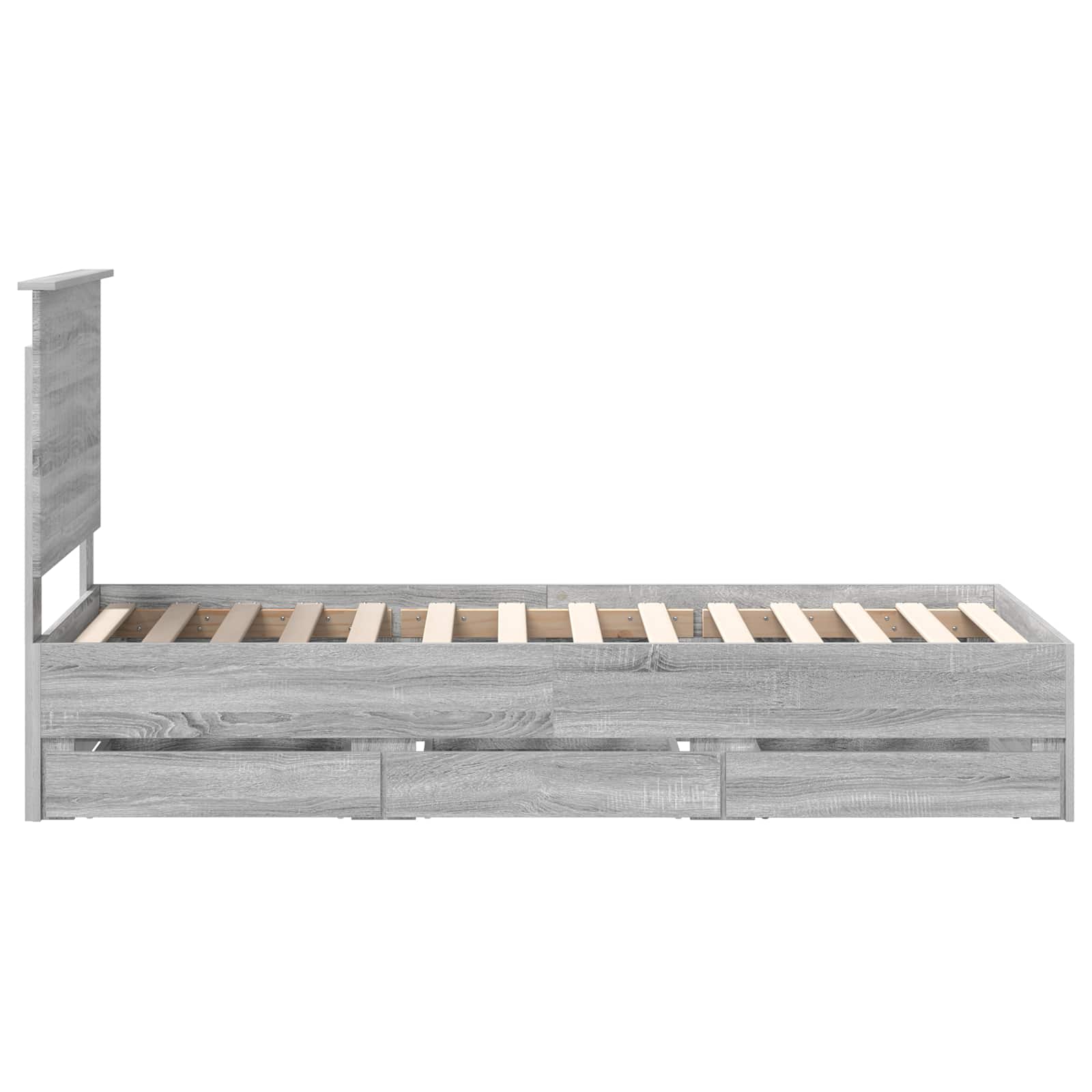 vidaXL Ramka łóżka Szary Sonoma 75 x 190 cm Drewno inżynieryjne
