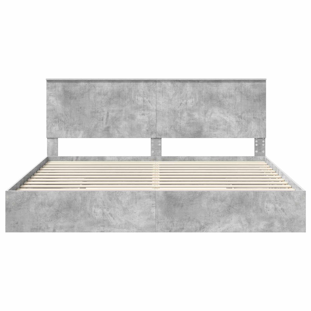 vidaXL Łóżko z miejscem do przechowywania Betonowy szary 200 x 200 cm
