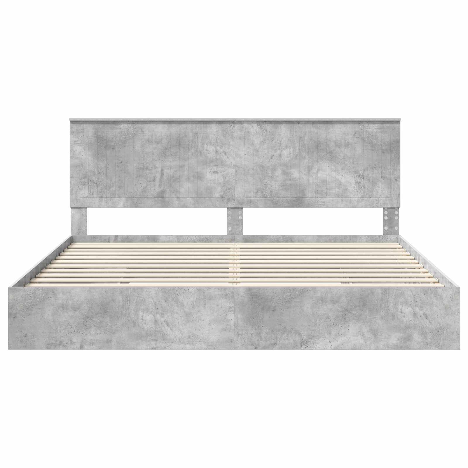 vidaXL Łóżko z miejscem do przechowywania Betonowy szary 200 x 200 cm