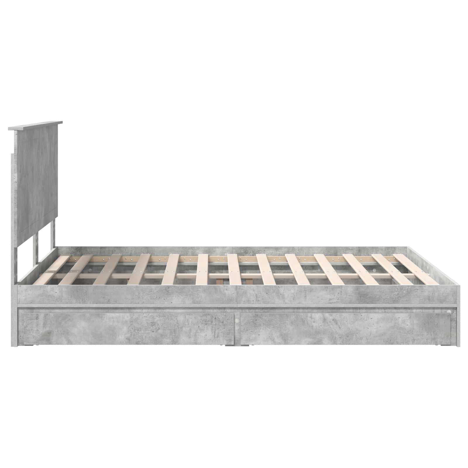 vidaXL Łóżko z miejscem do przechowywania Betonowy szary 150 x 200 cm