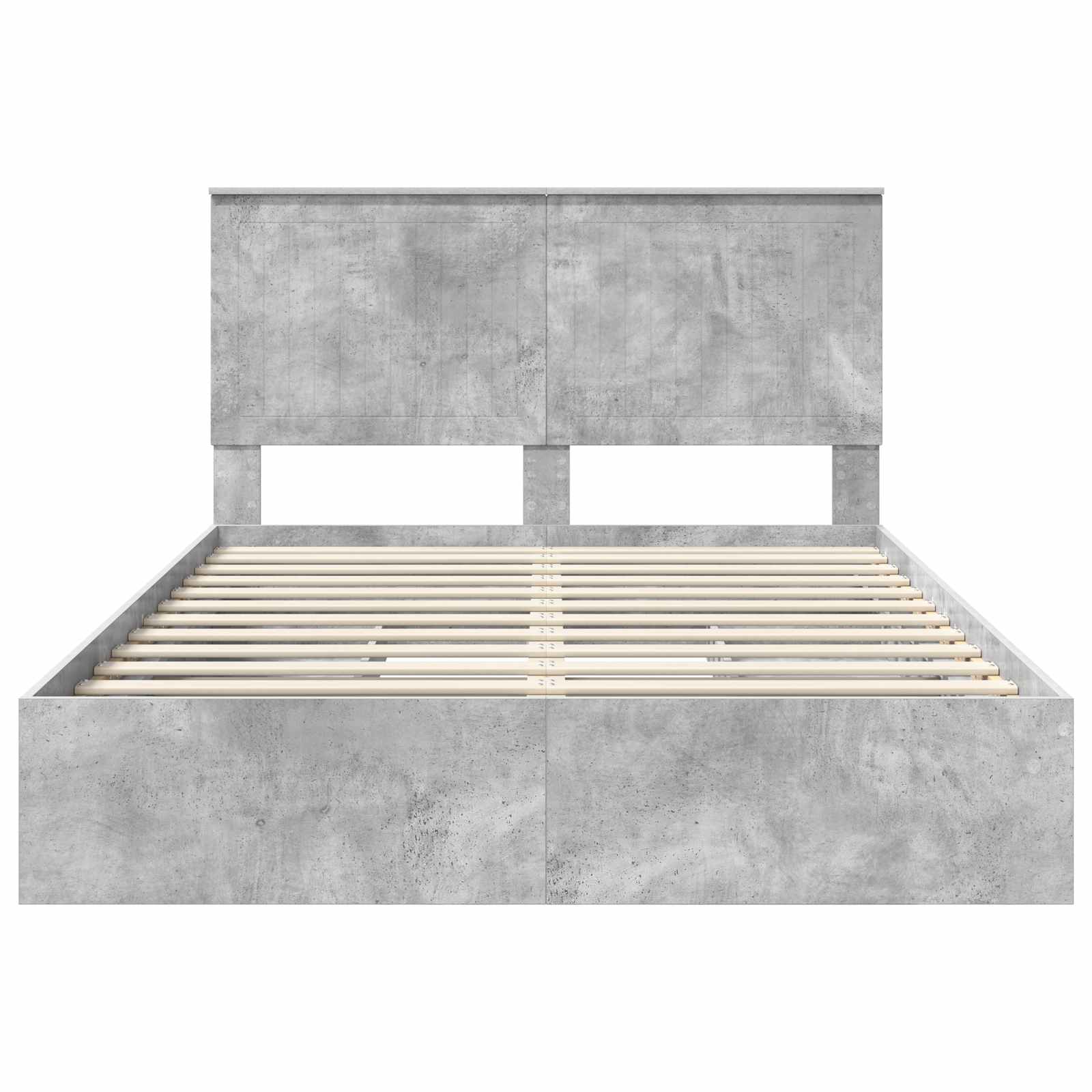 vidaXL Łóżko z miejscem do przechowywania Betonowy szary 135 x 190 cm