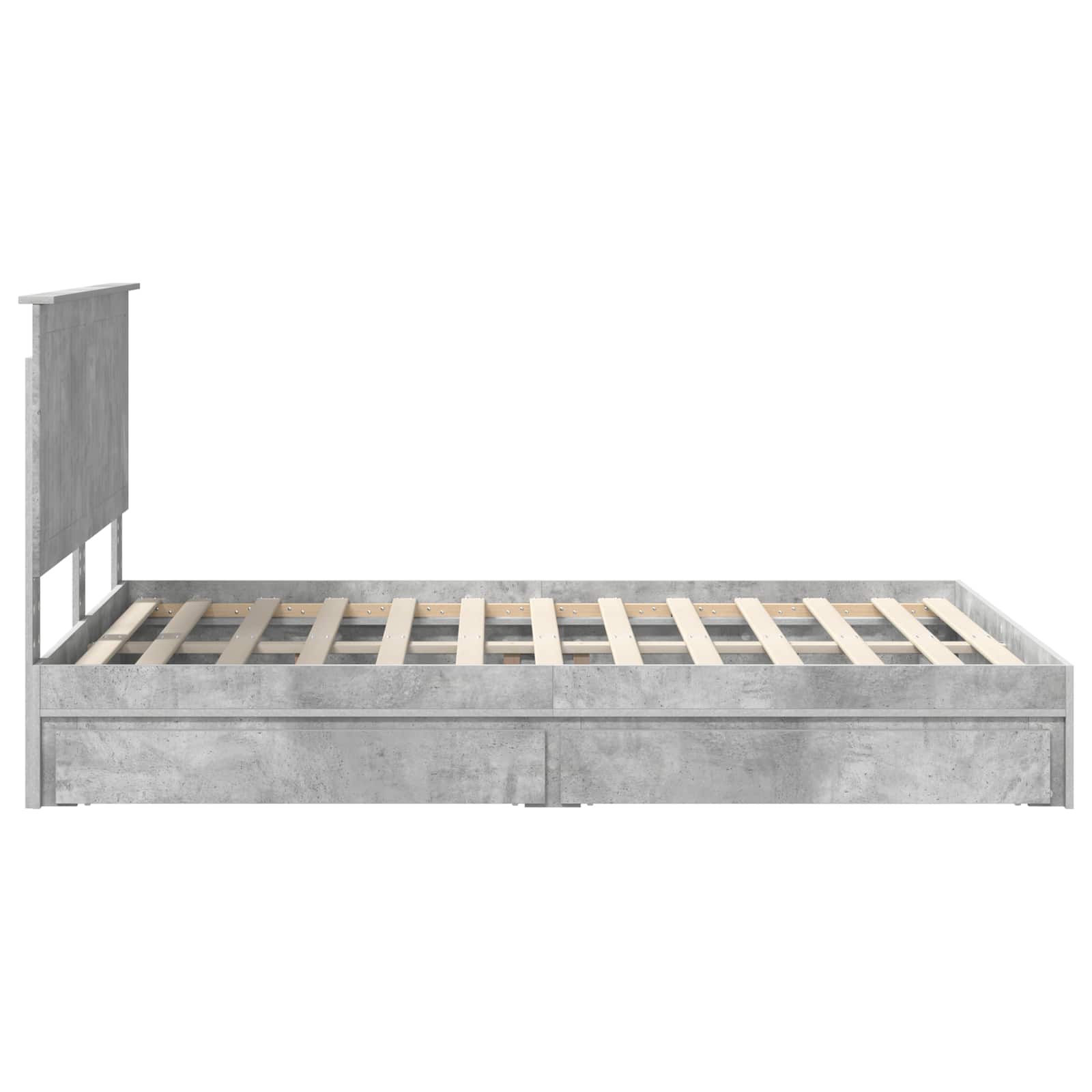 vidaXL Łóżko z miejscem do przechowywania Betonowy szary 135 x 190 cm