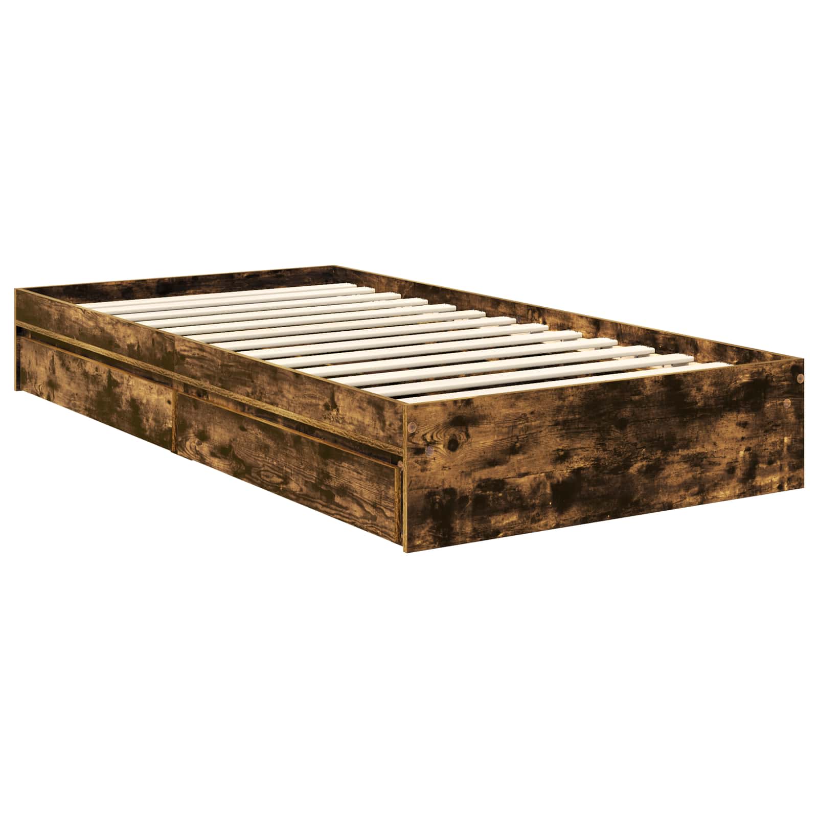 vidaXL Łóżko z miejscem do przechowywania Dąb wędzony 100 x 200 cm