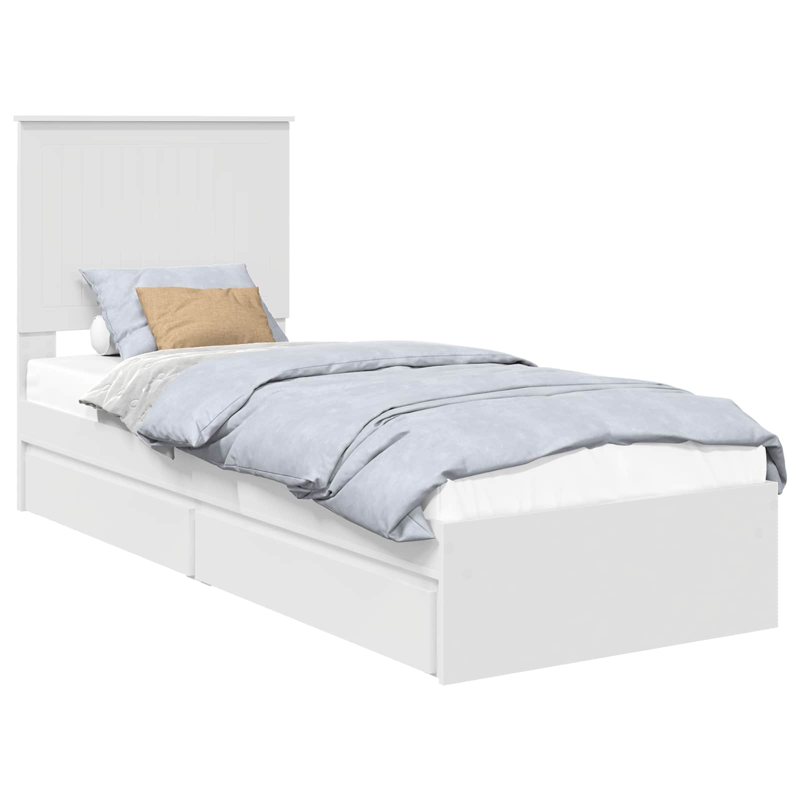 vidaXL Łóżko z miejscem do przechowywania z szufladą Biały 75 x 190 cm