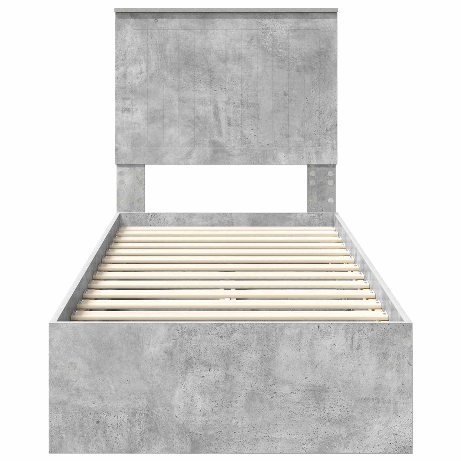 vidaXL Łóżko z miejscem do przechowywania Betonowy szary 75 x 190 cm