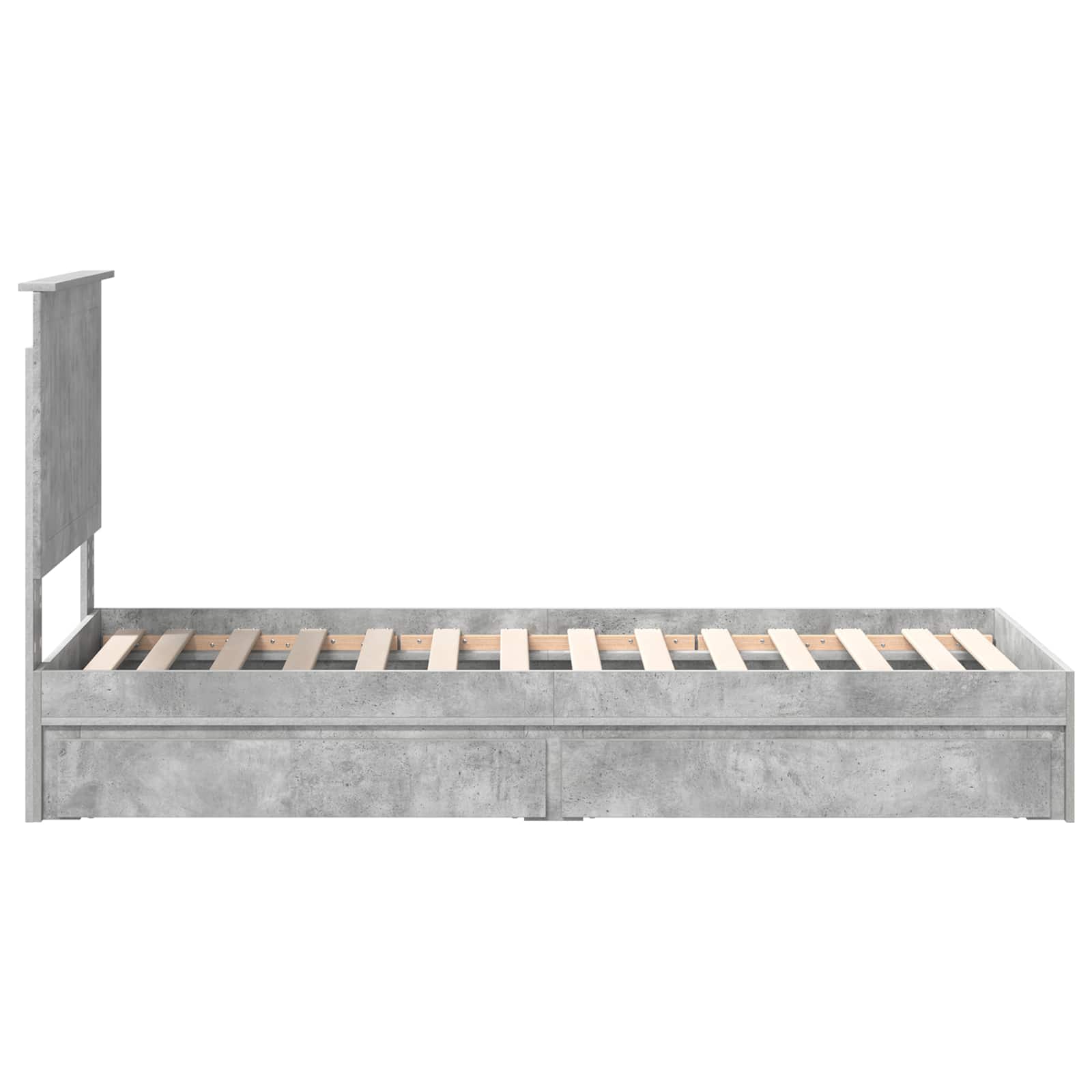 vidaXL Łóżko z miejscem do przechowywania Betonowy szary 75 x 190 cm