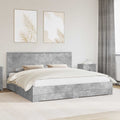 vidaXL Ramka łóżka Betonowy szary 200 x 200 cm Materiał drewnopochodny