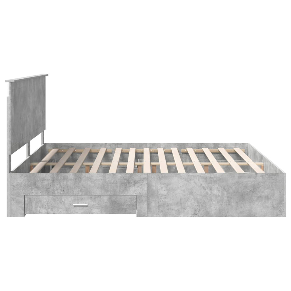 vidaXL Ramka łóżka Betonowy szary 200 x 200 cm Materiał drewnopochodny