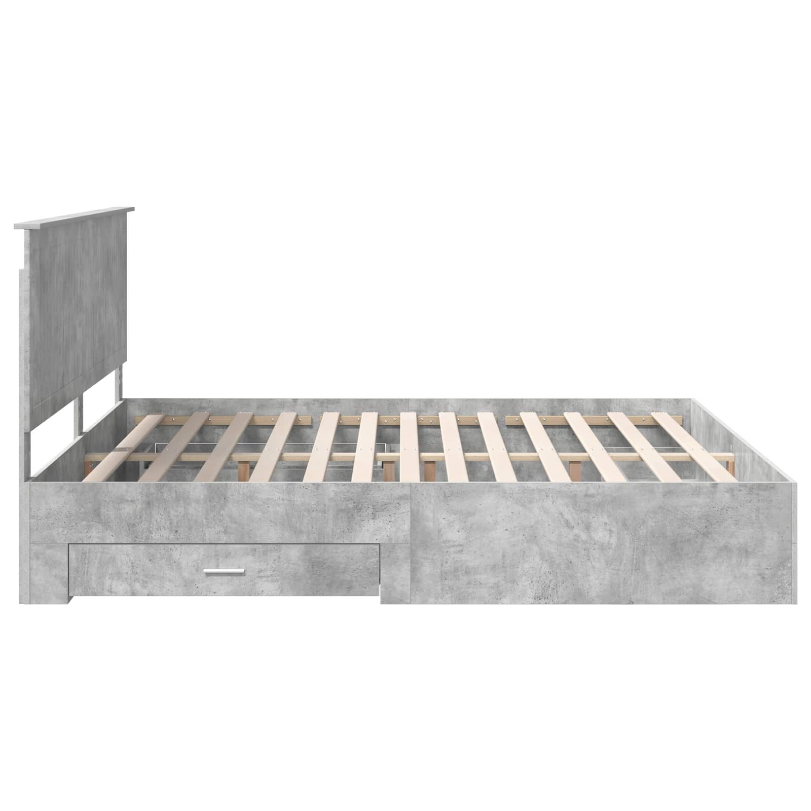 vidaXL Ramka łóżka Betonowy szary 200 x 200 cm Materiał drewnopochodny
