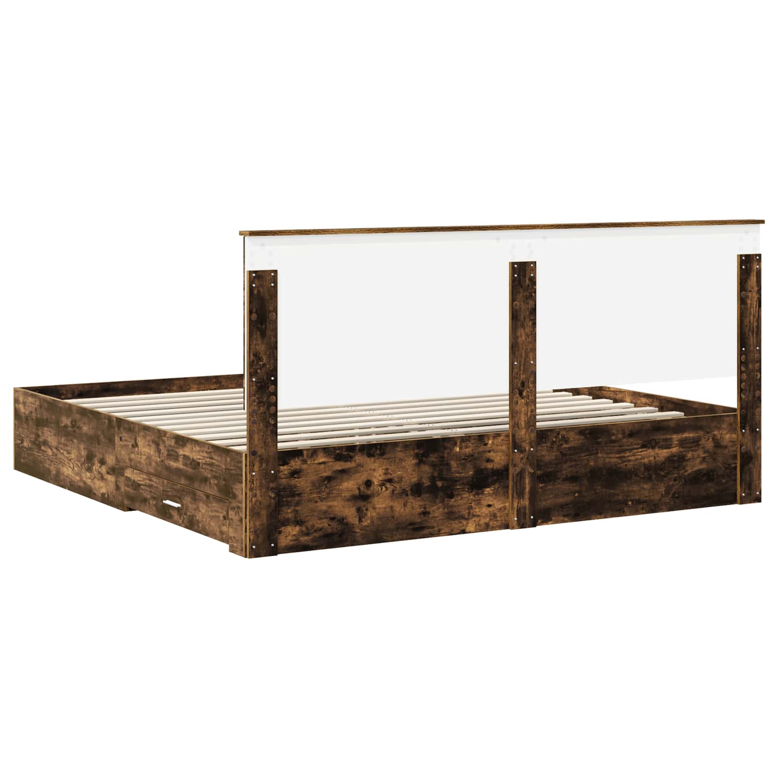vidaXL Ramka łóżka Dąb wędzony 200 x 200 cm Materiał drewnopochodny