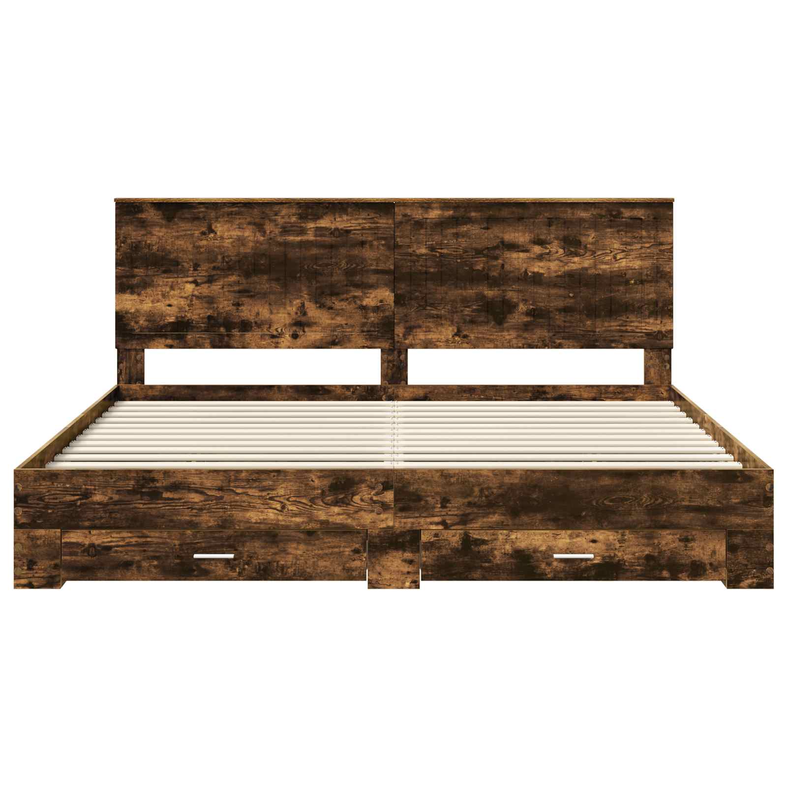 vidaXL Ramka łóżka Dąb wędzony 200 x 200 cm Materiał drewnopochodny