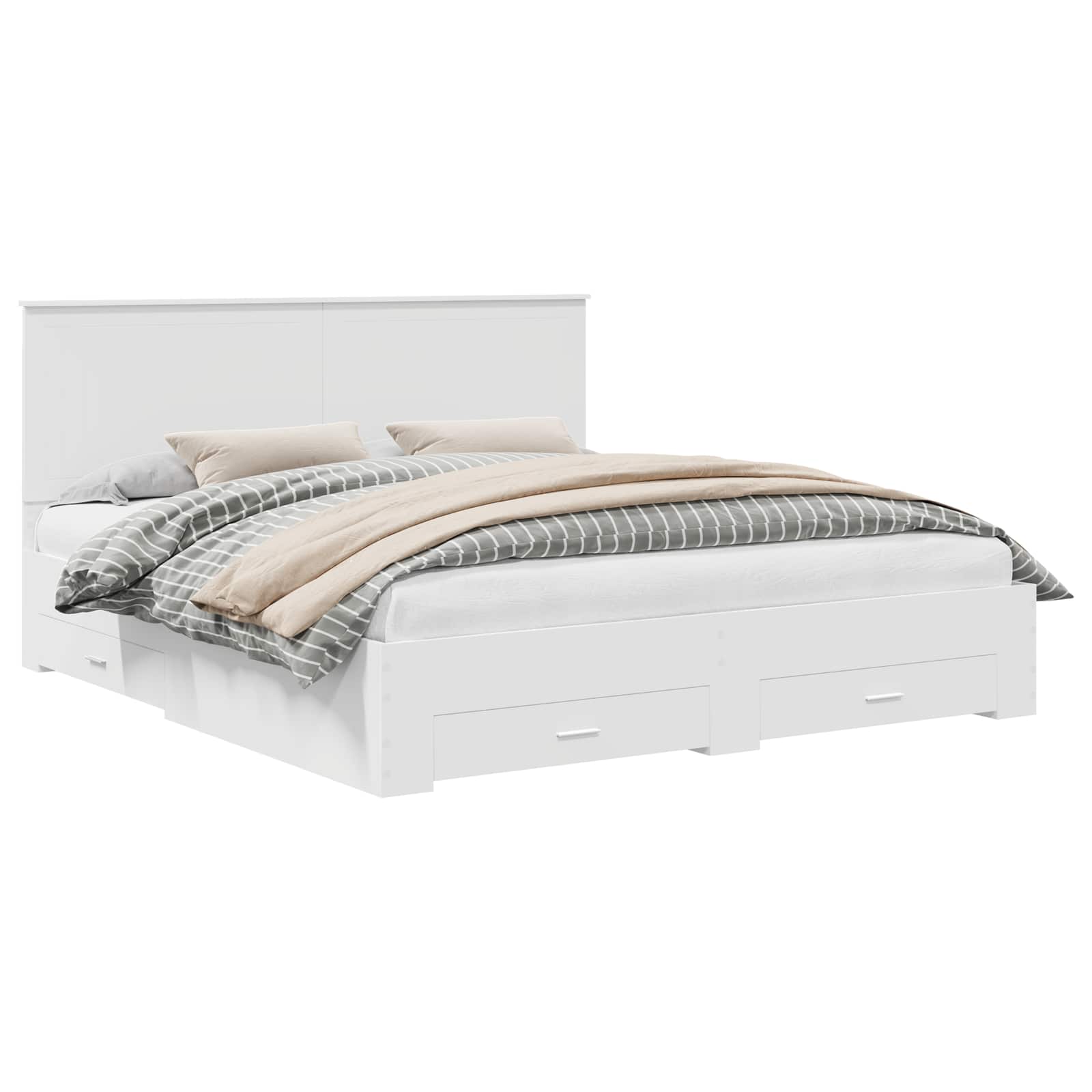 vidaXL Ramka łóżka Biały 180 x 200 cm Materiał drewnopochodny