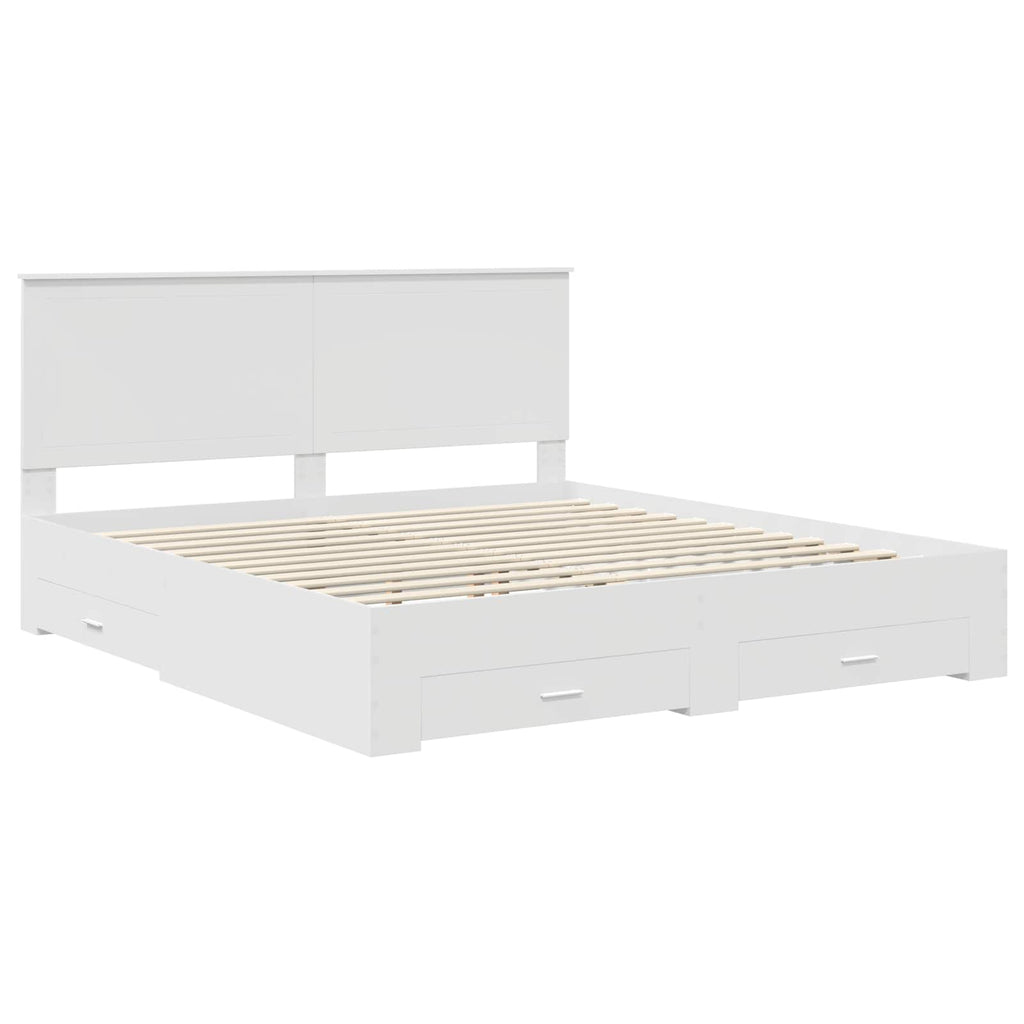 vidaXL Ramka łóżka Biały 180 x 200 cm Materiał drewnopochodny