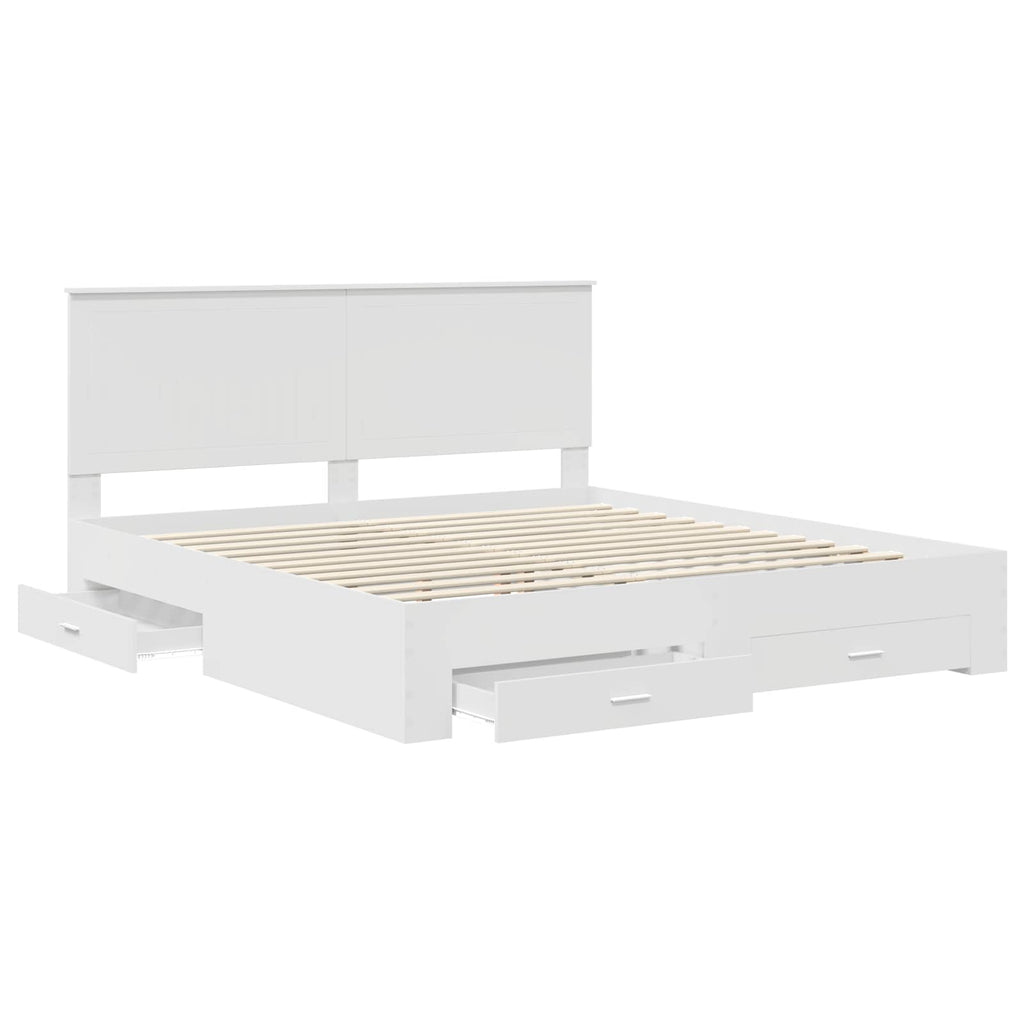 vidaXL Ramka łóżka Biały 180 x 200 cm Materiał drewnopochodny