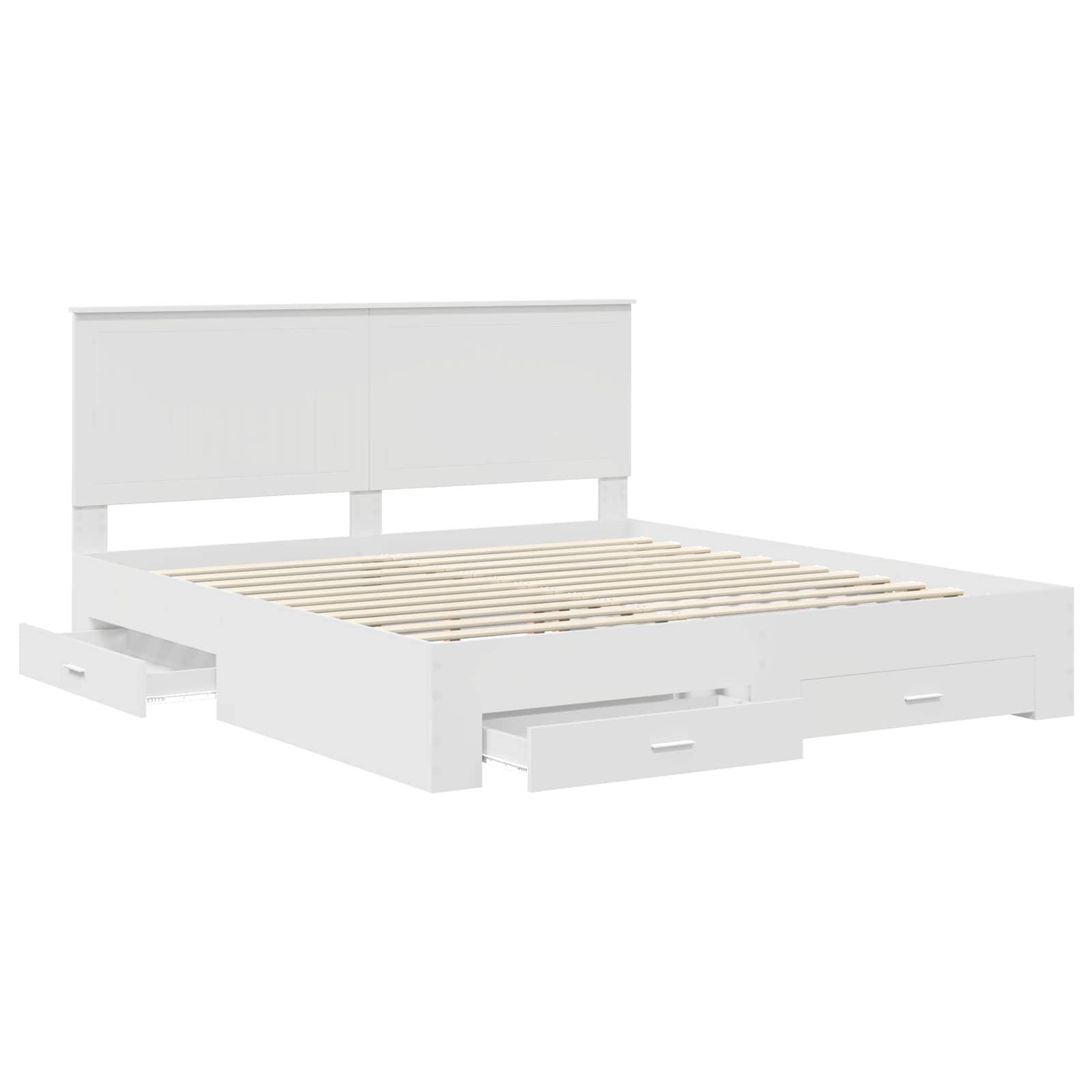 vidaXL Ramka łóżka Biały 180 x 200 cm Materiał drewnopochodny