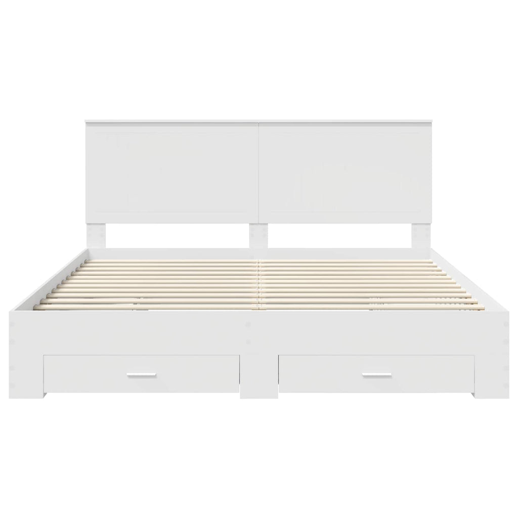 vidaXL Ramka łóżka Biały 180 x 200 cm Materiał drewnopochodny