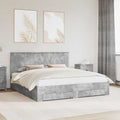 vidaXL Ramka łóżka Betonowy szary 180 x 200 cm Materiał drewnopochodny