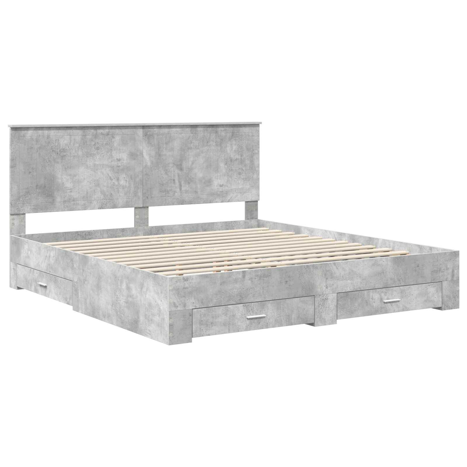 vidaXL Ramka łóżka Betonowy szary 180 x 200 cm Materiał drewnopochodny