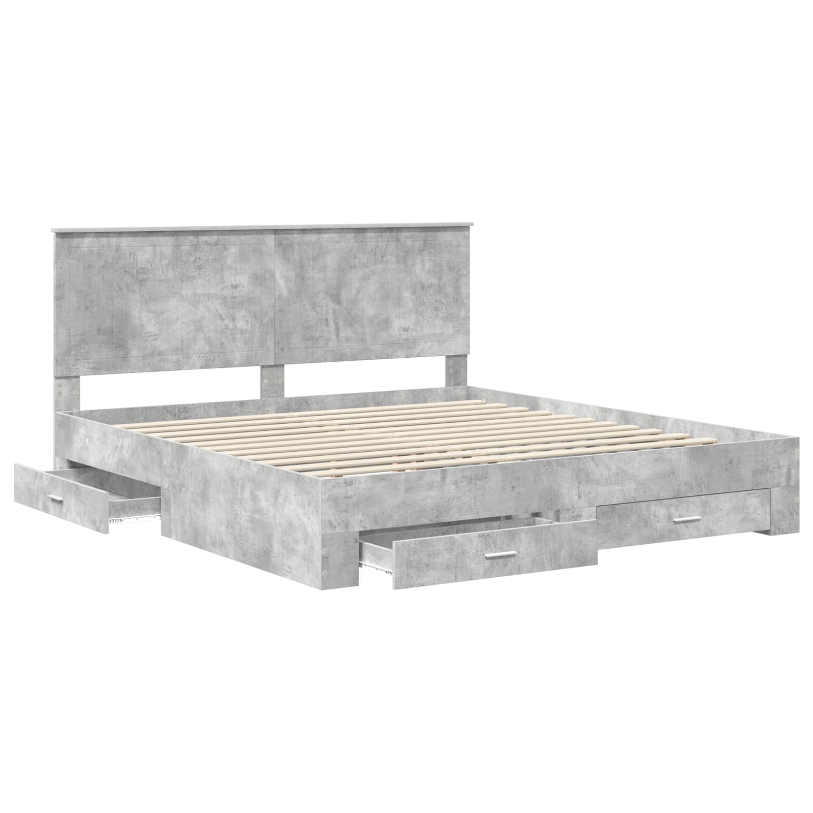 vidaXL Ramka łóżka Betonowy szary 180 x 200 cm Materiał drewnopochodny