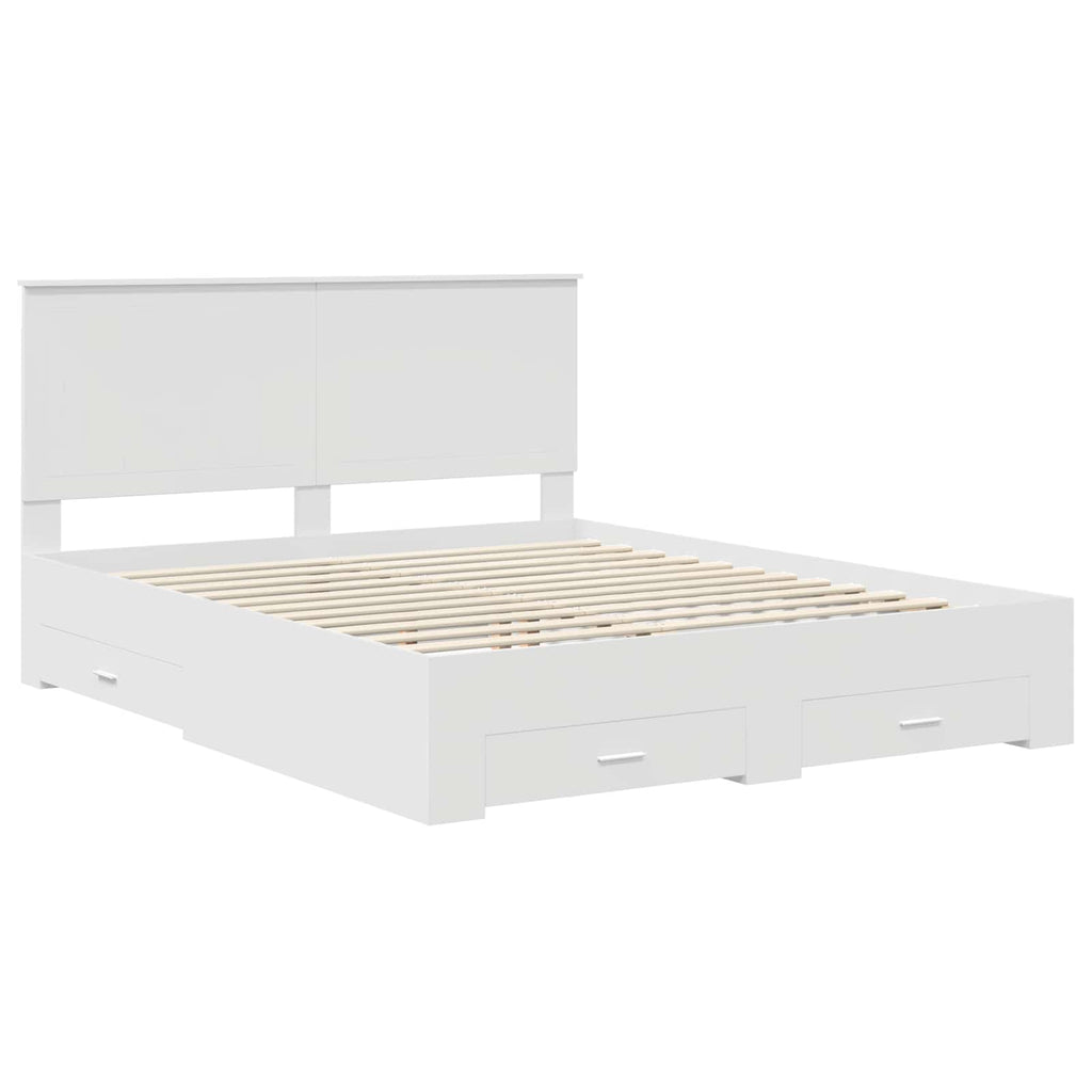 vidaXL Ramka łóżka Biały 160 x 200 cm Materiał drewnopochodny