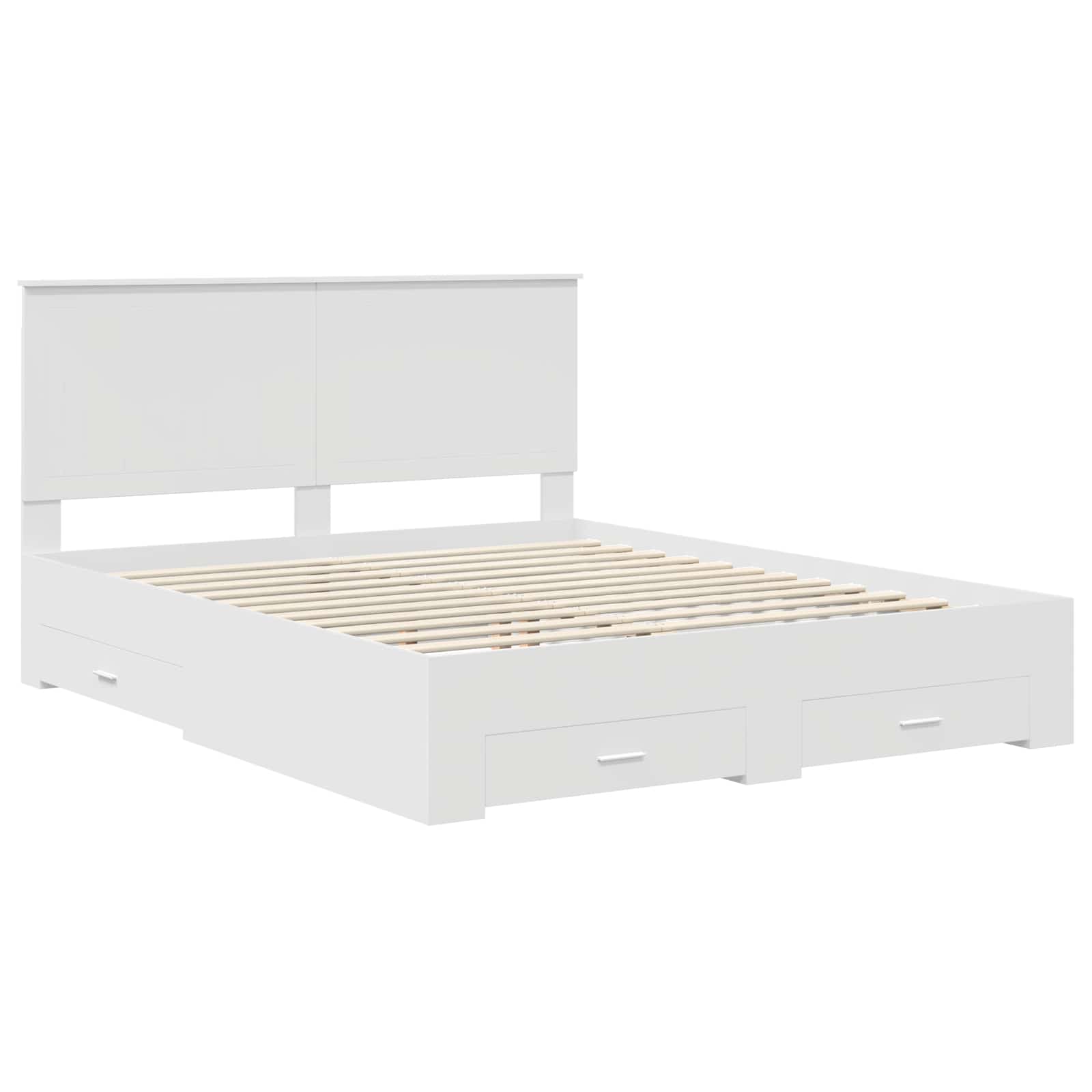 vidaXL Ramka łóżka Biały 160 x 200 cm Materiał drewnopochodny