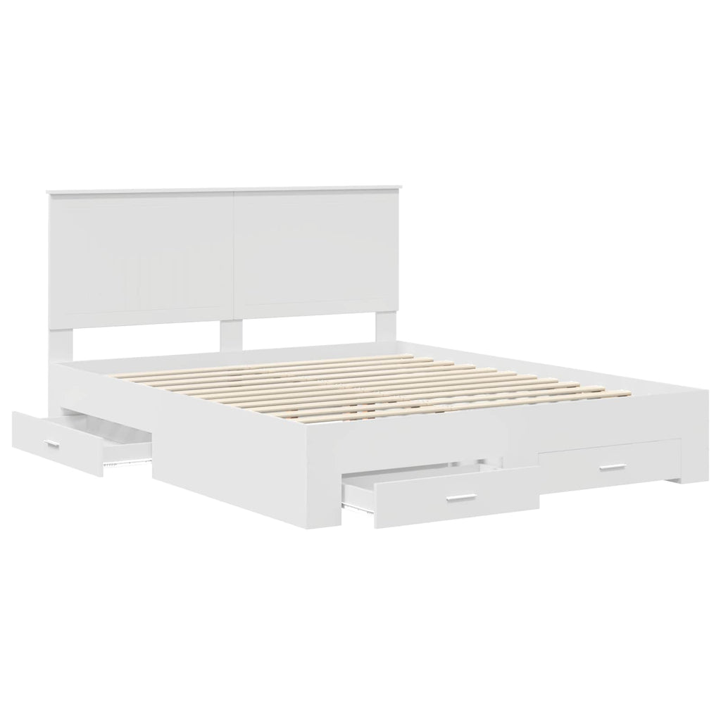 vidaXL Ramka łóżka Biały 160 x 200 cm Materiał drewnopochodny