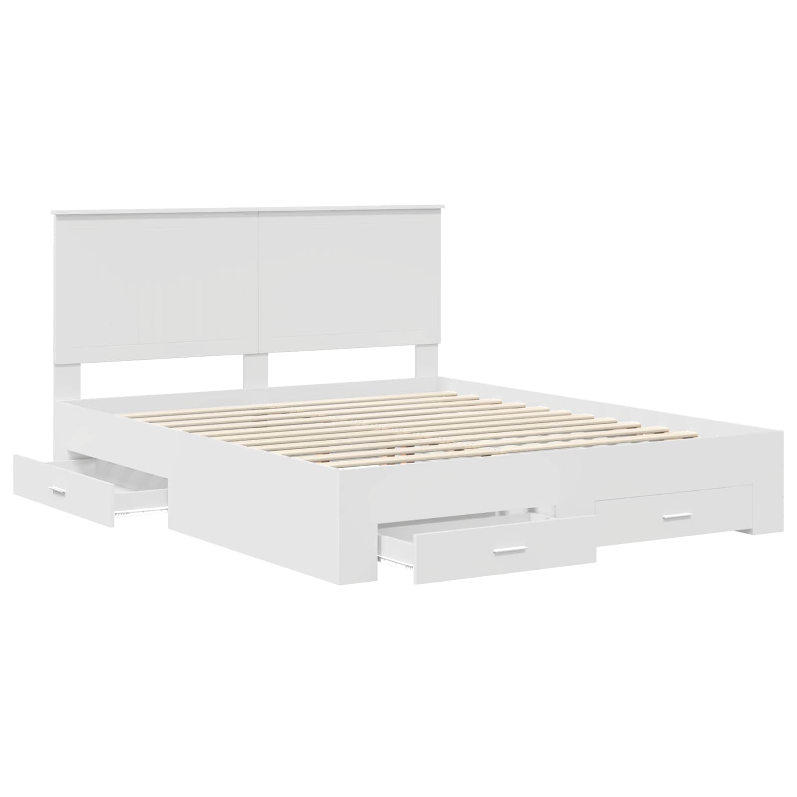 vidaXL Ramka łóżka Biały 160 x 200 cm Materiał drewnopochodny