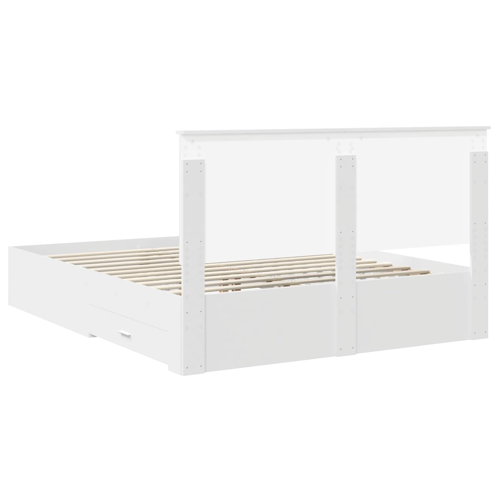 vidaXL Ramka łóżka Biały 160 x 200 cm Materiał drewnopochodny