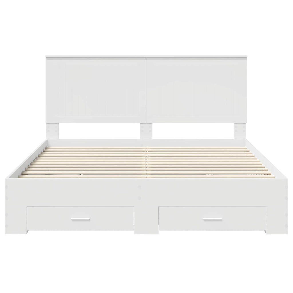 vidaXL Ramka łóżka Biały 160 x 200 cm Materiał drewnopochodny