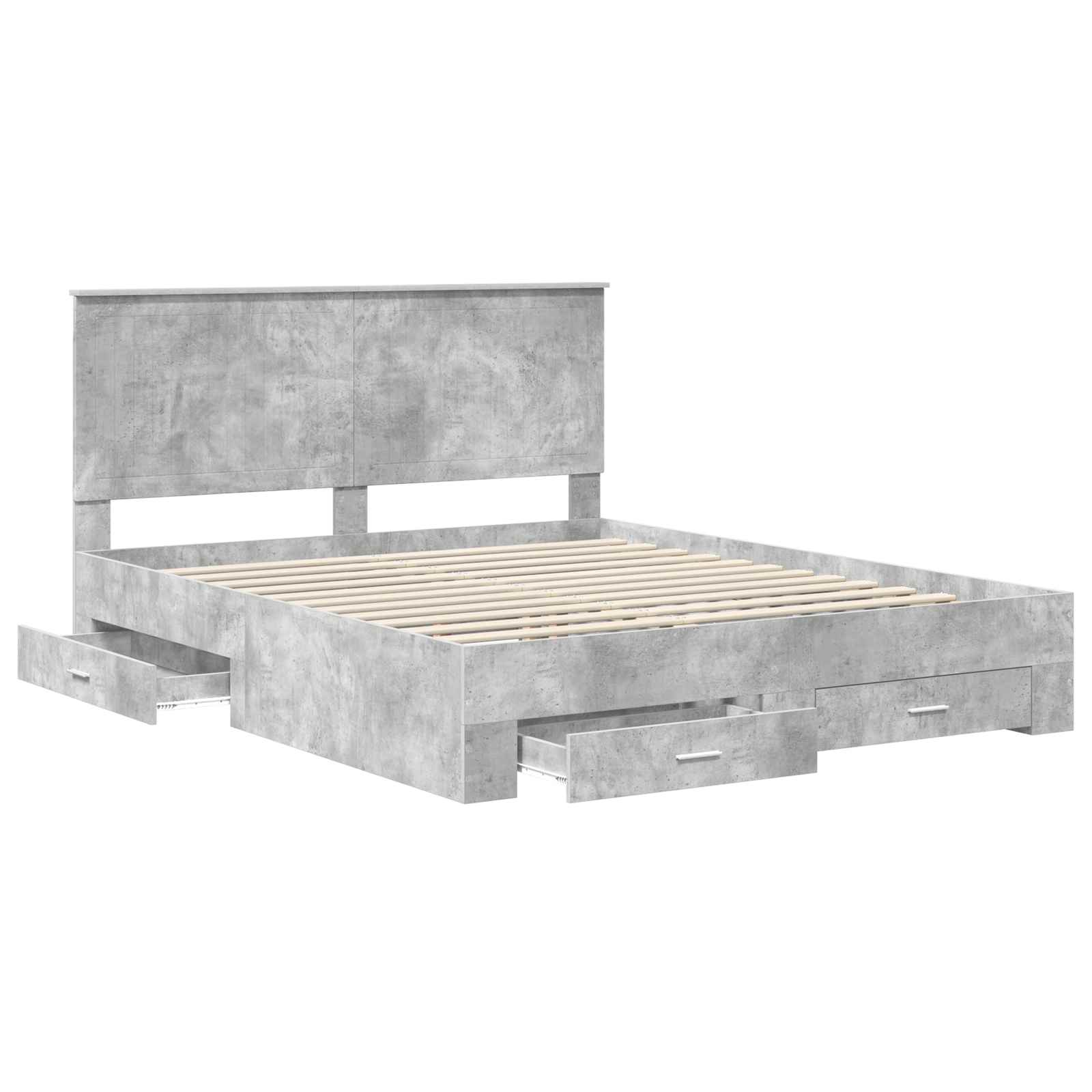 vidaXL Ramka łóżka Betonowy szary 160 x 200 cm Materiał drewnopochodny