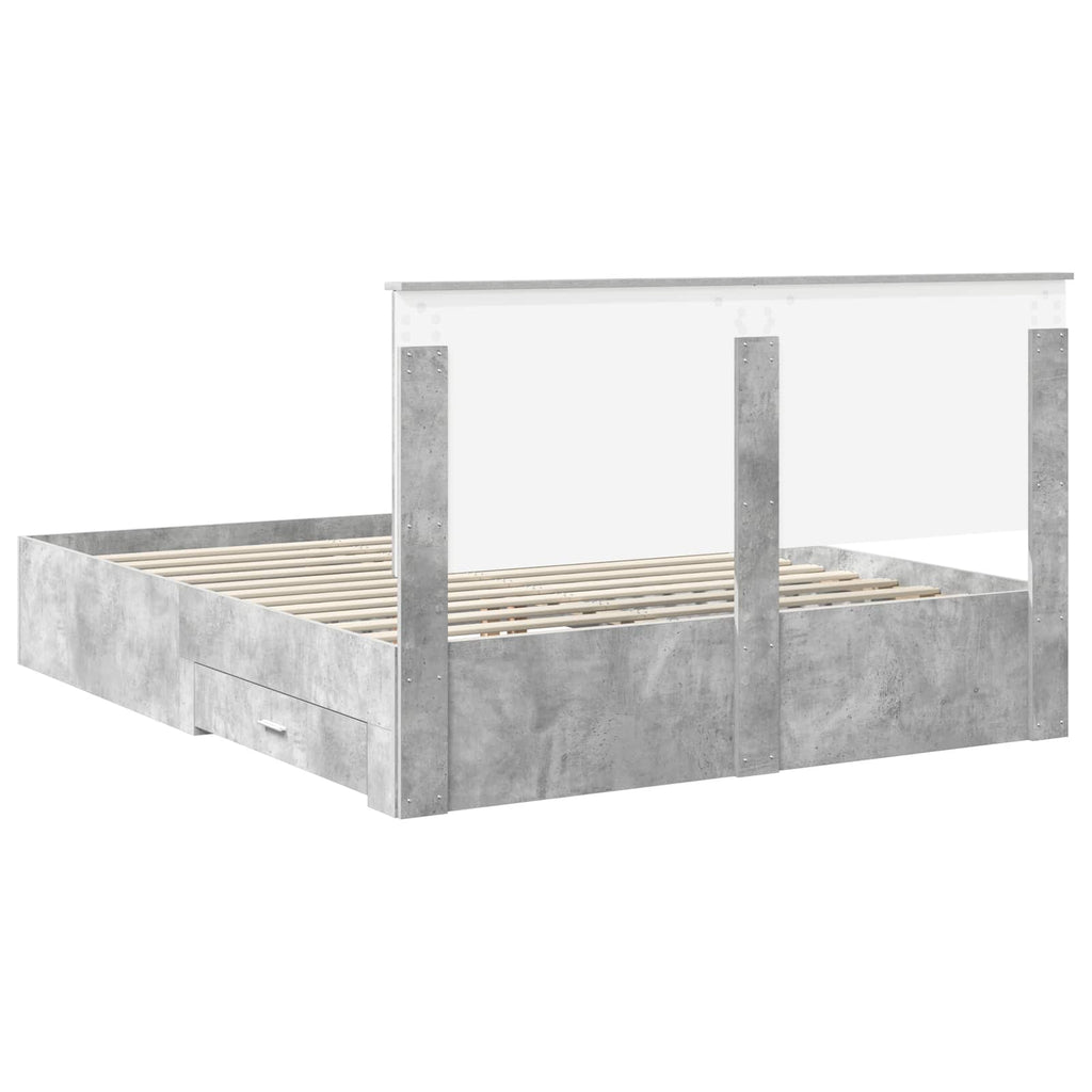 vidaXL Ramka łóżka Betonowy szary 160 x 200 cm Materiał drewnopochodny