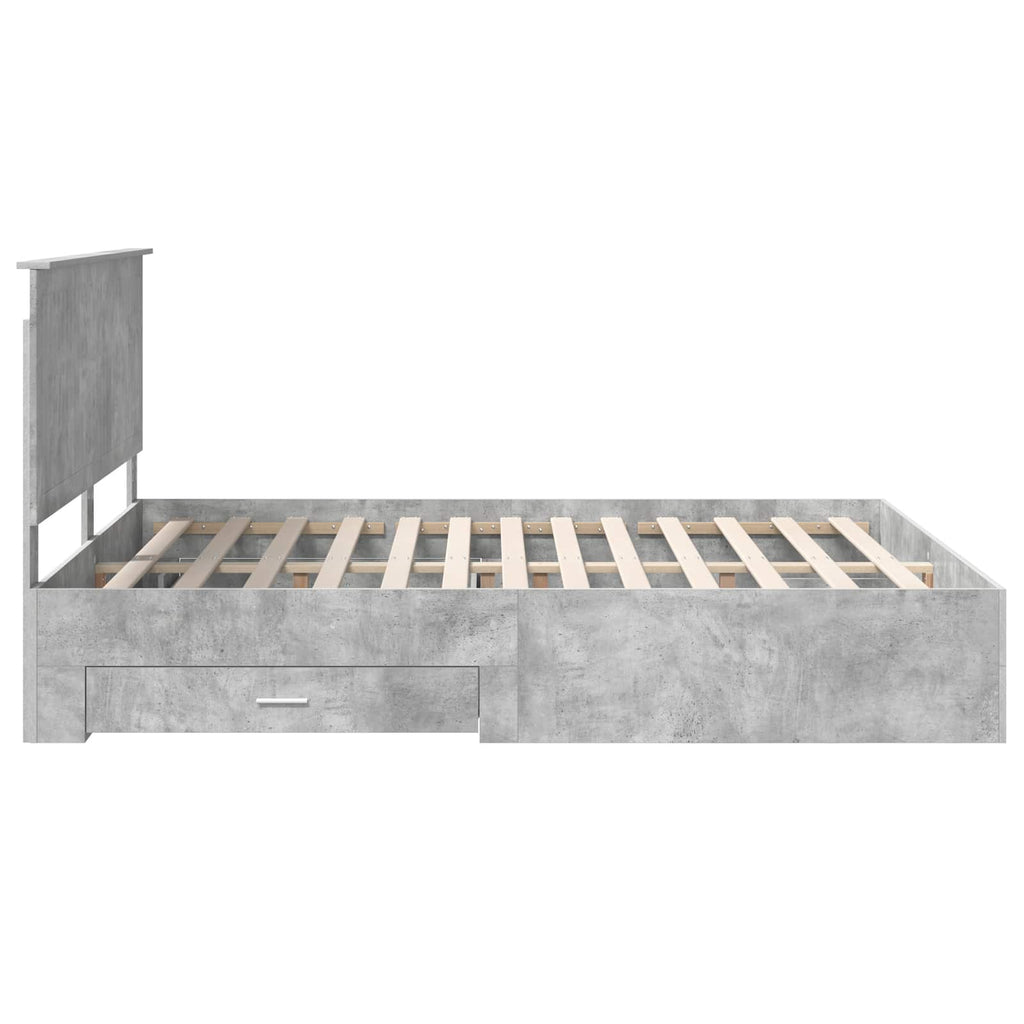vidaXL Ramka łóżka Betonowy szary 160 x 200 cm Materiał drewnopochodny