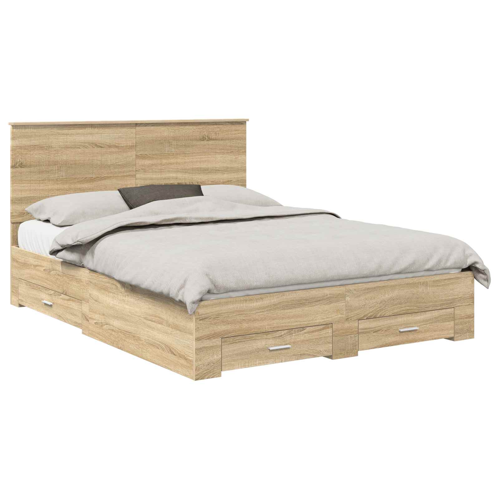 vidaXL Ramka łóżka Dąb Sonoma 150 x 200 cm Materiał drewnopochodny