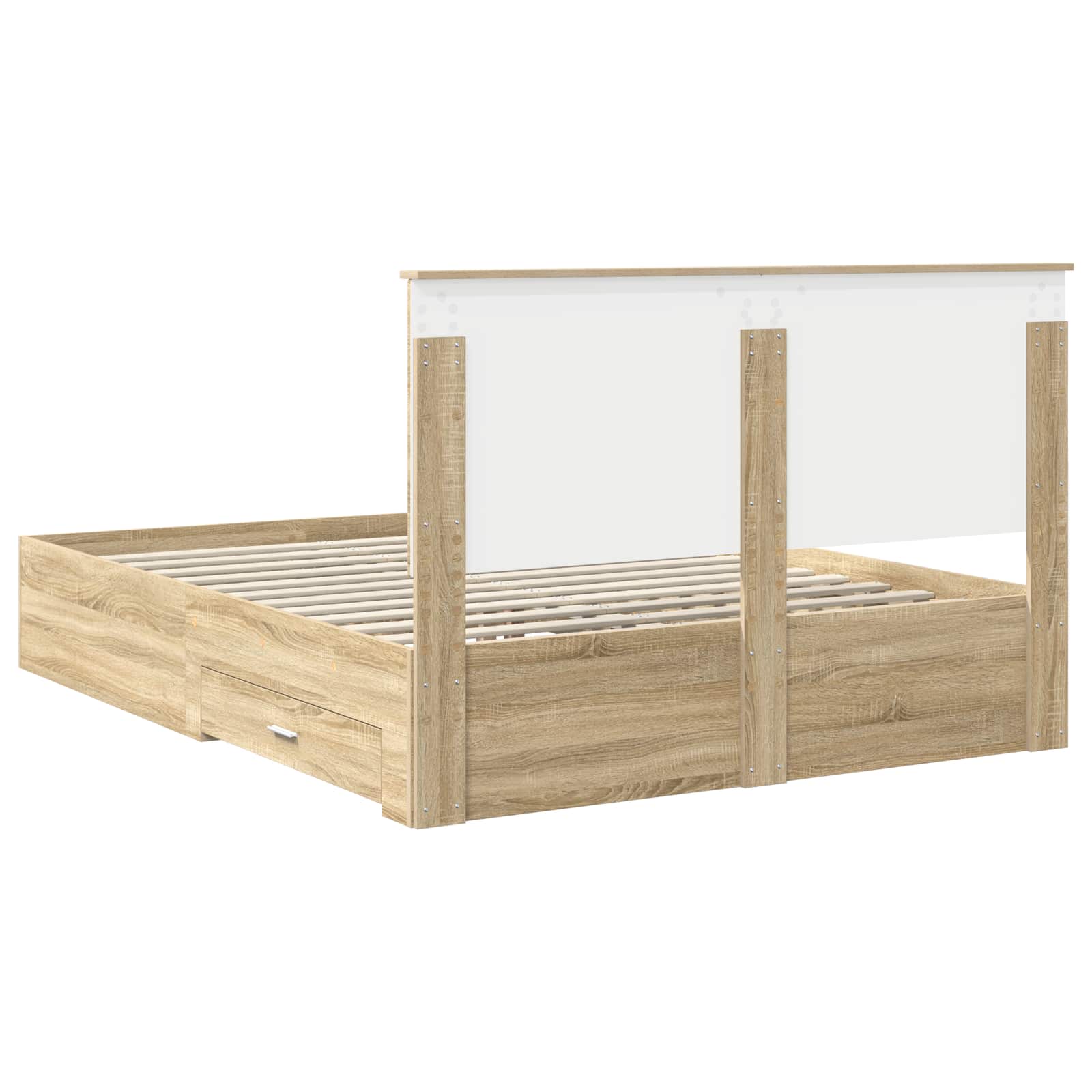 vidaXL Ramka łóżka Dąb Sonoma 150 x 200 cm Materiał drewnopochodny