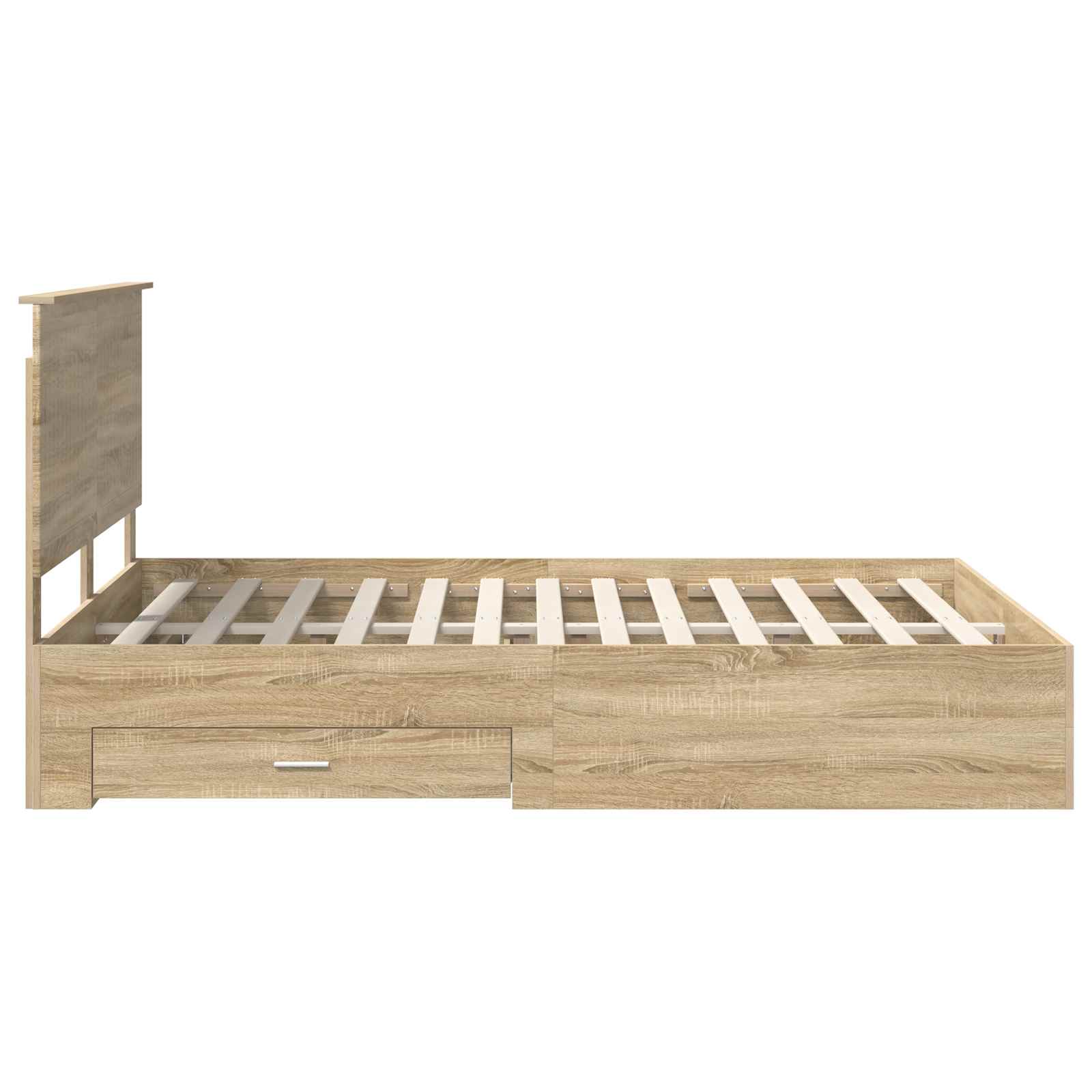 vidaXL Ramka łóżka Dąb Sonoma 150 x 200 cm Materiał drewnopochodny