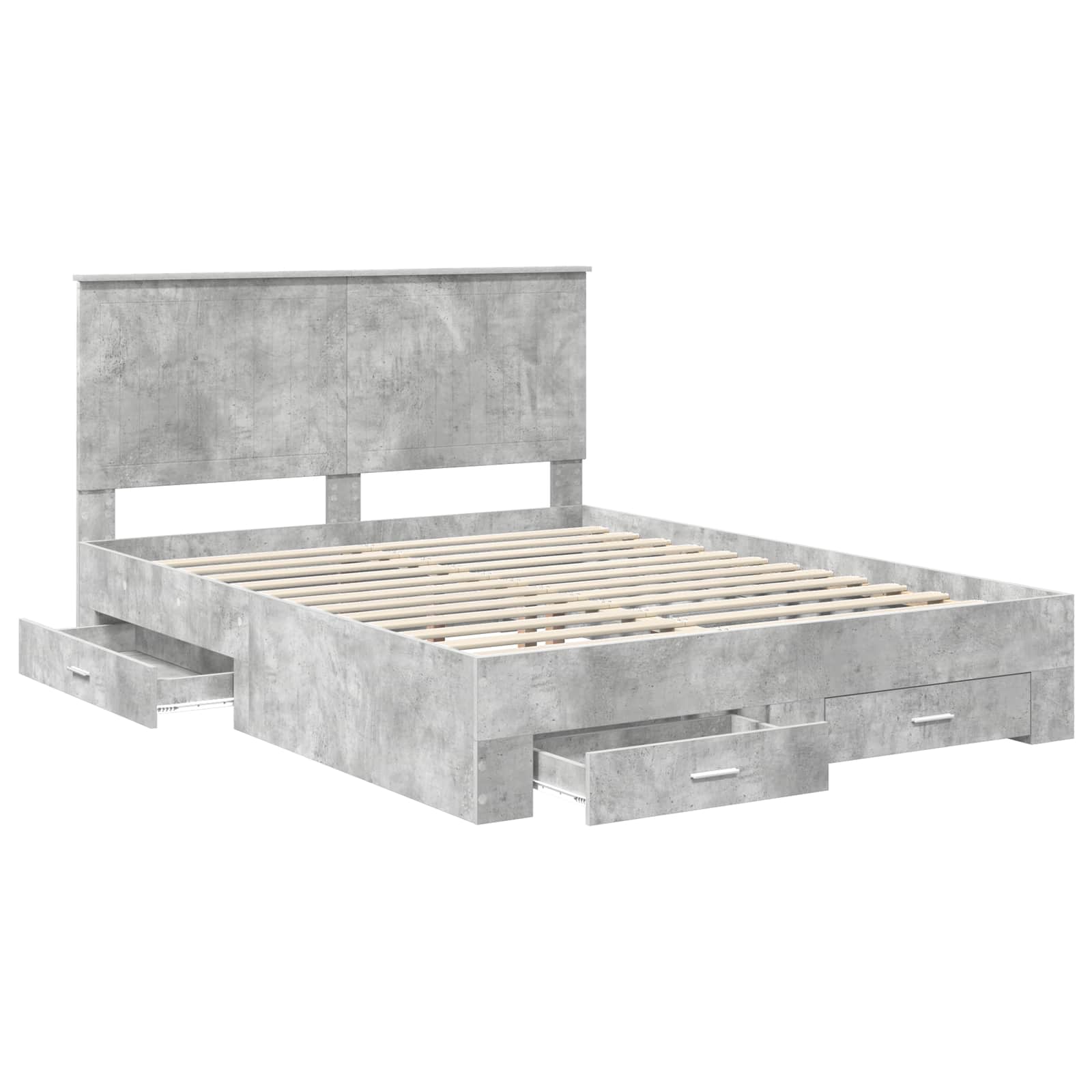 vidaXL Ramka łóżka Betonowy szary 150 x 200 cm Materiał drewnopochodny