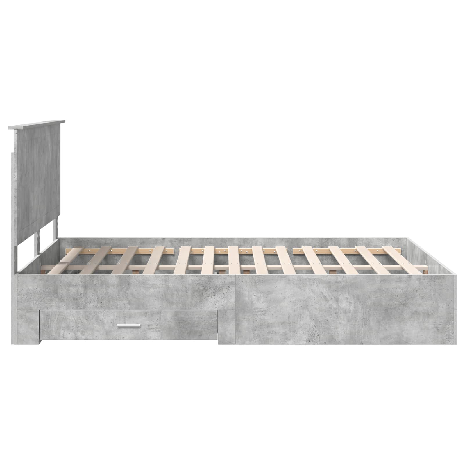 vidaXL Ramka łóżka Betonowy szary 150 x 200 cm Materiał drewnopochodny