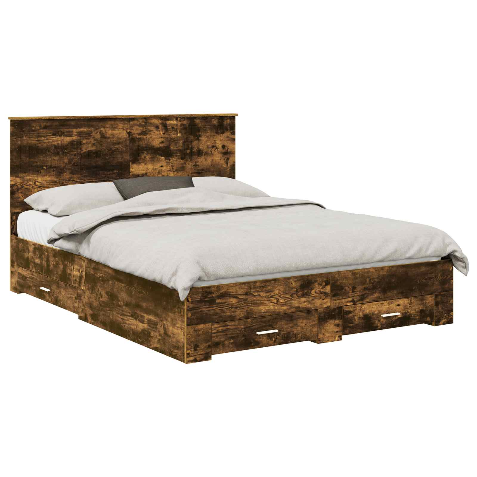 vidaXL Ramka łóżka Dąb wędzony 150 x 200 cm Materiał drewnopochodny