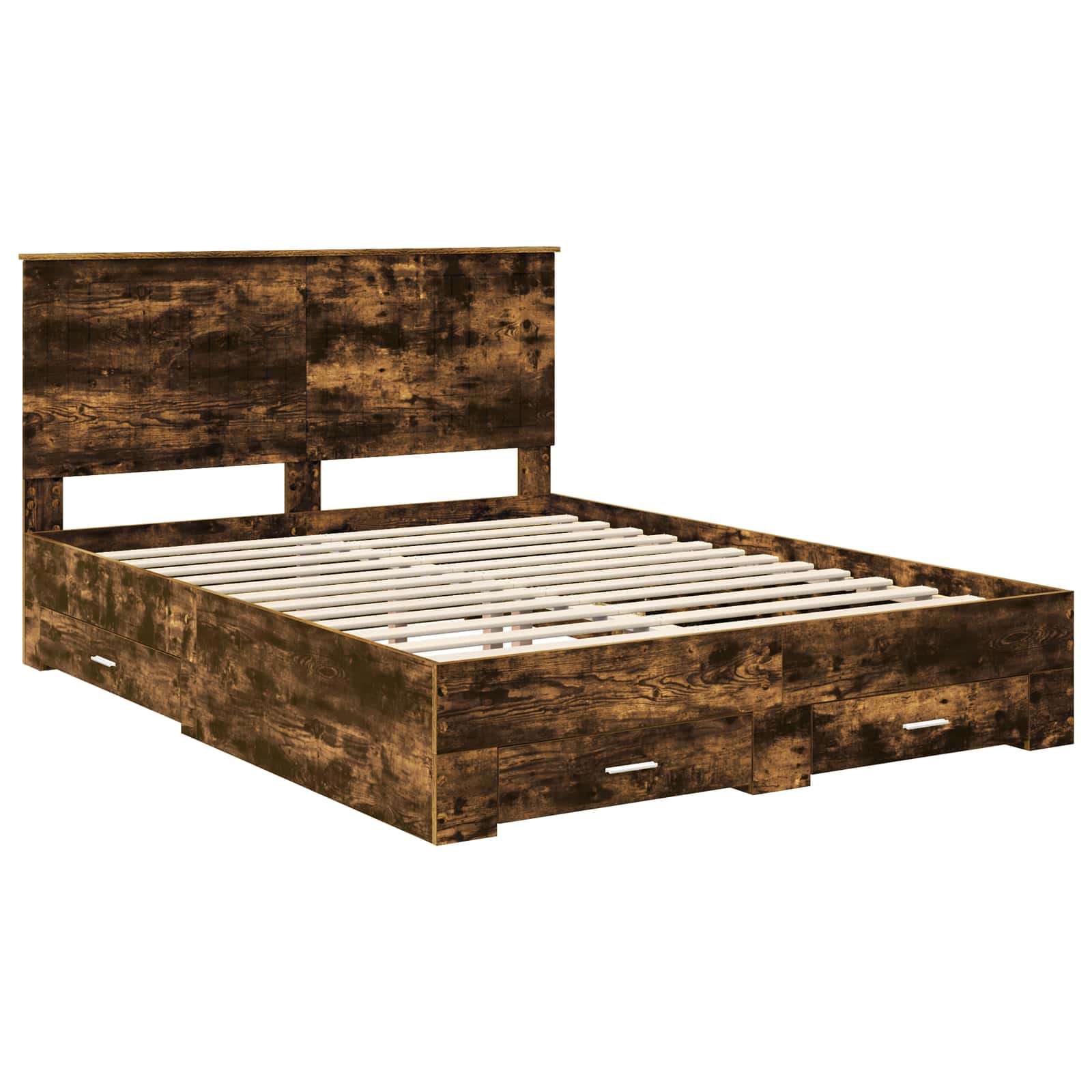 vidaXL Ramka łóżka Dąb wędzony 150 x 200 cm Materiał drewnopochodny
